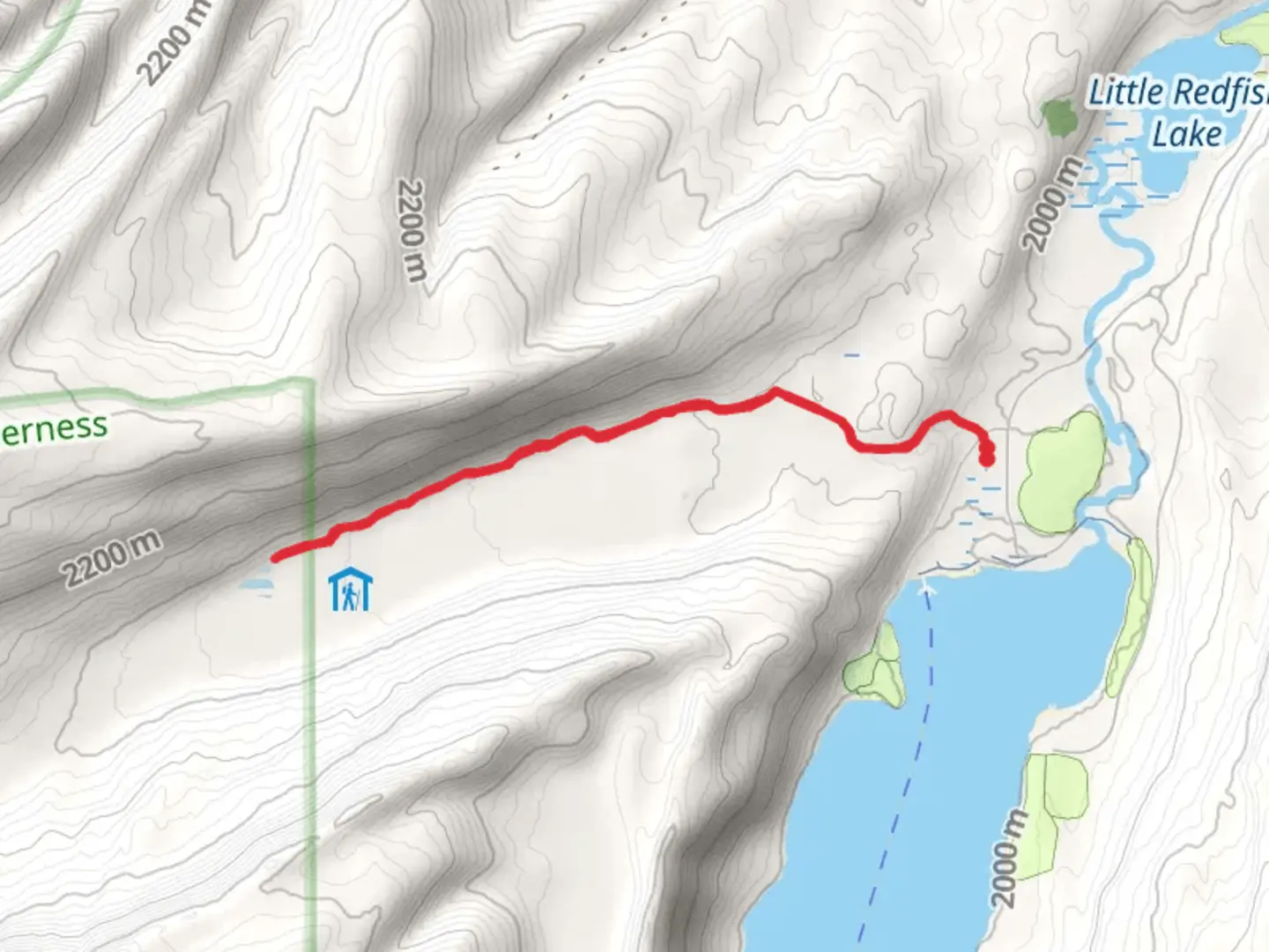 An image depicting the trail Fishhook Trail and its surrounding area.