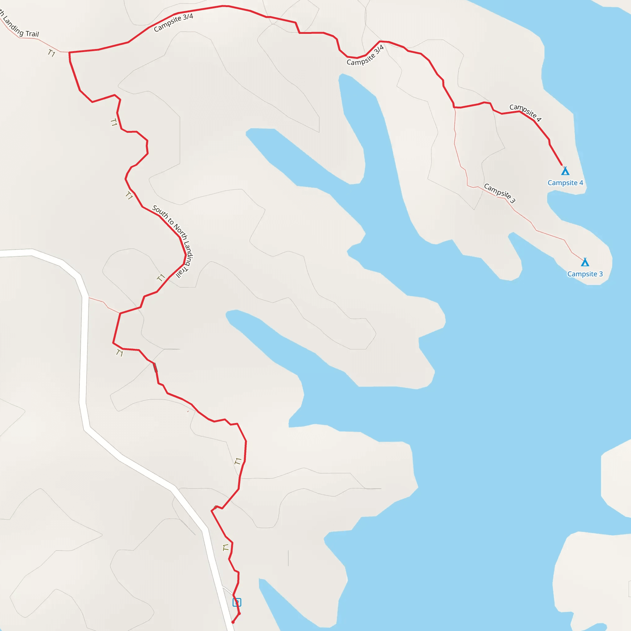 Campsite 4 and Lake Chicot mobile static map