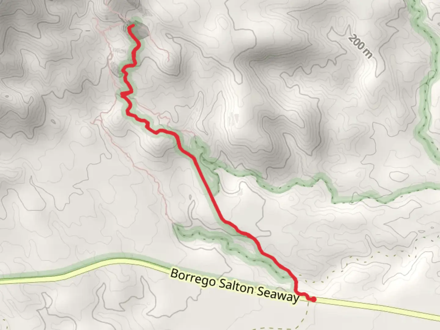 An image depicting the trail Calcite Mine Road and its surrounding area.