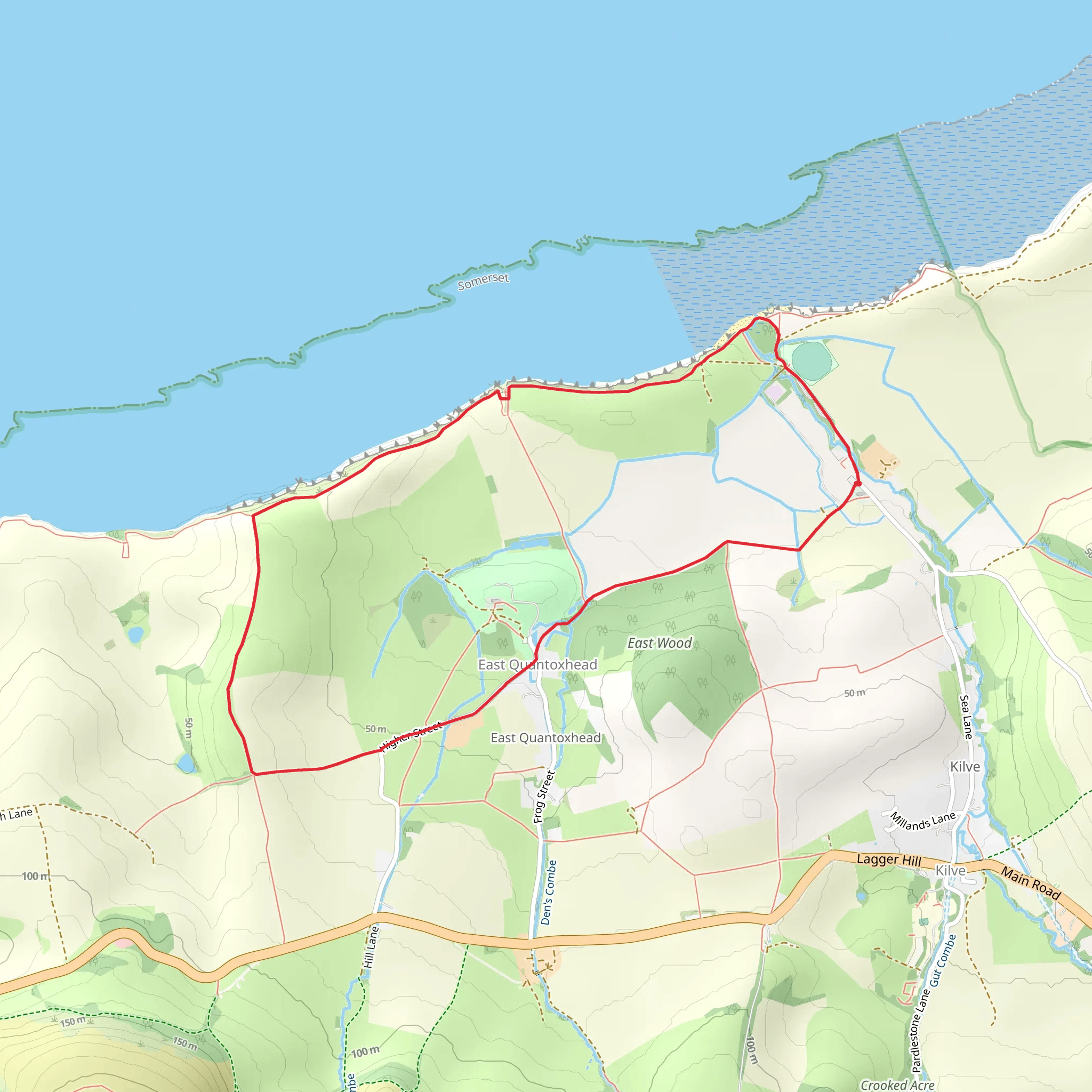 Kilve Beach and East Quantoxhead mobile static map