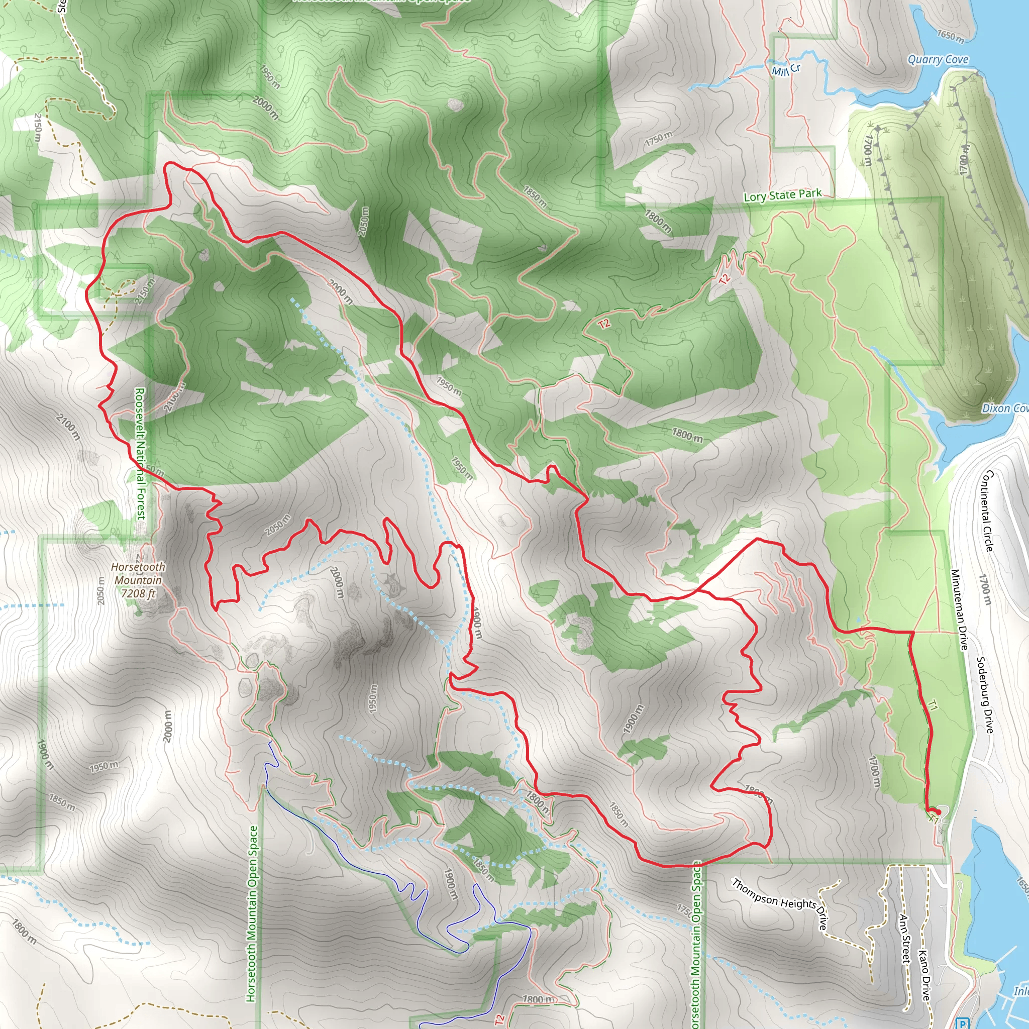 Towers, Westridge and Stout Loop Trail mobile static map