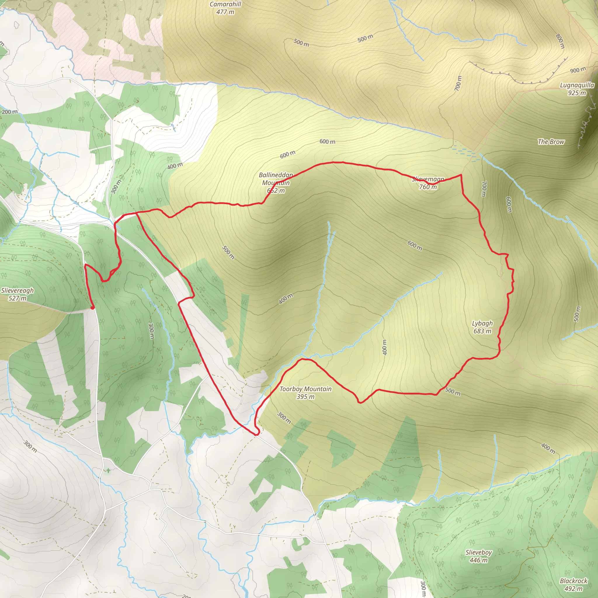Ballineddan Mountain and Toorboy Mountain Loop mobile static map