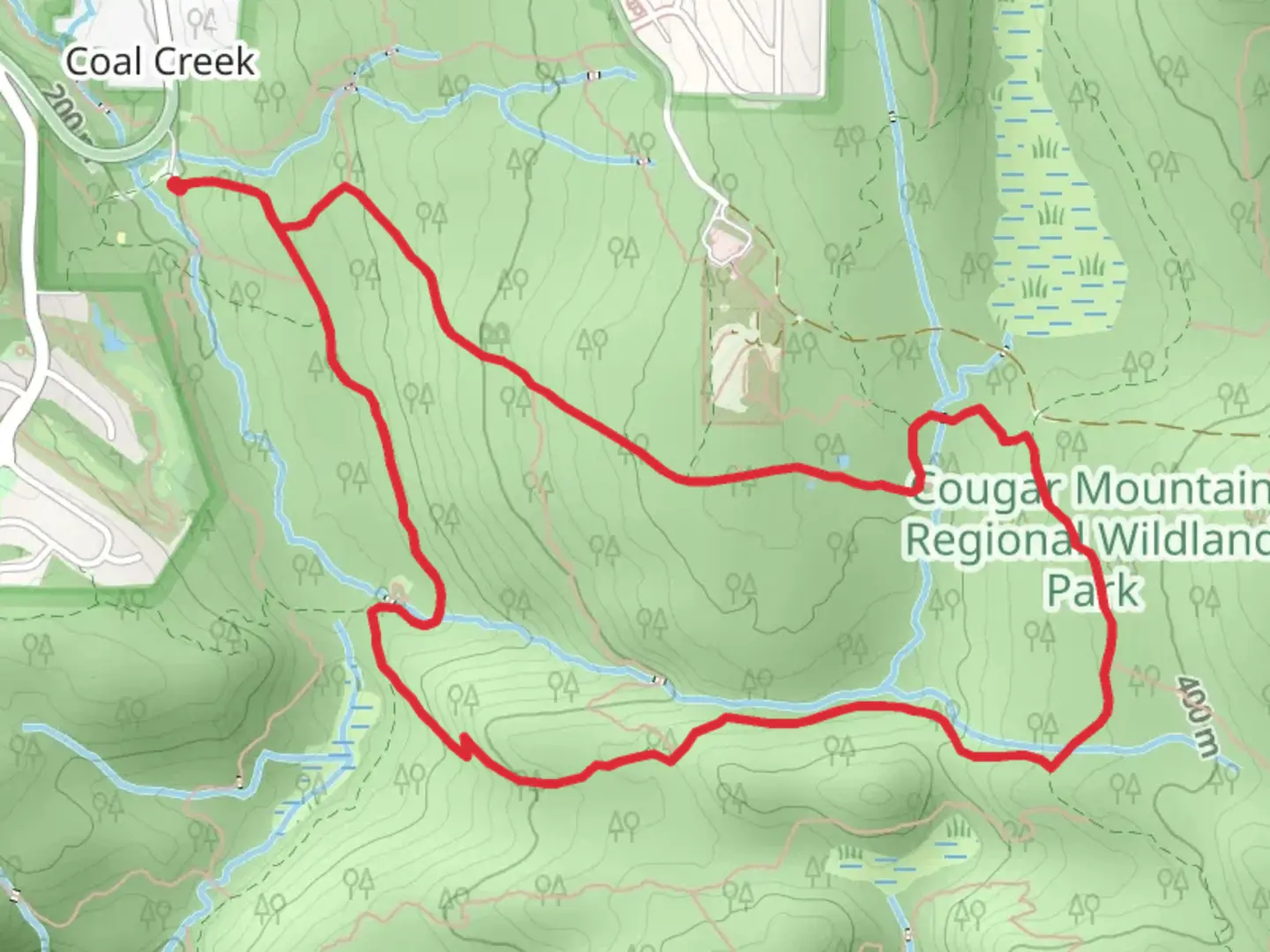 An image depicting the trail Cave Hole Trail and Red Town Trail and its surrounding area.