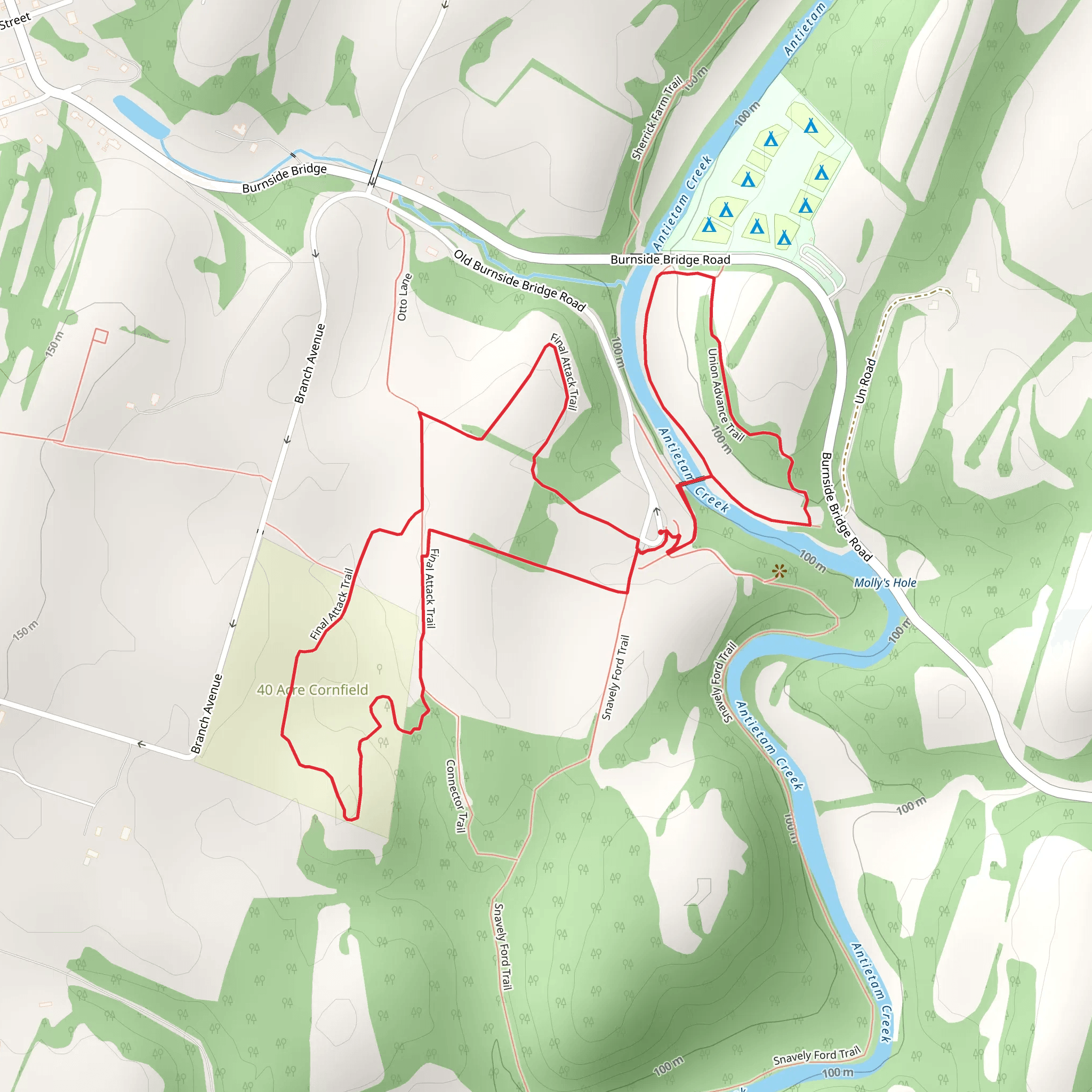 Union Advance and Final Attack Loop Trail mobile static map
