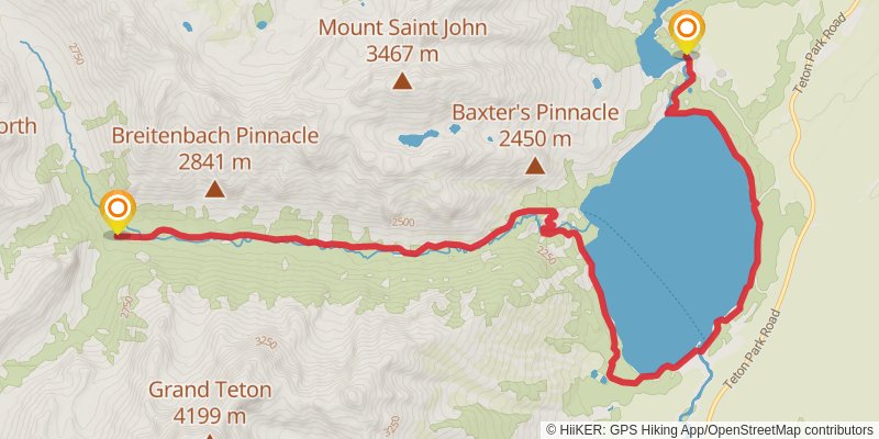 Teton Crest Trail alt 2 Map