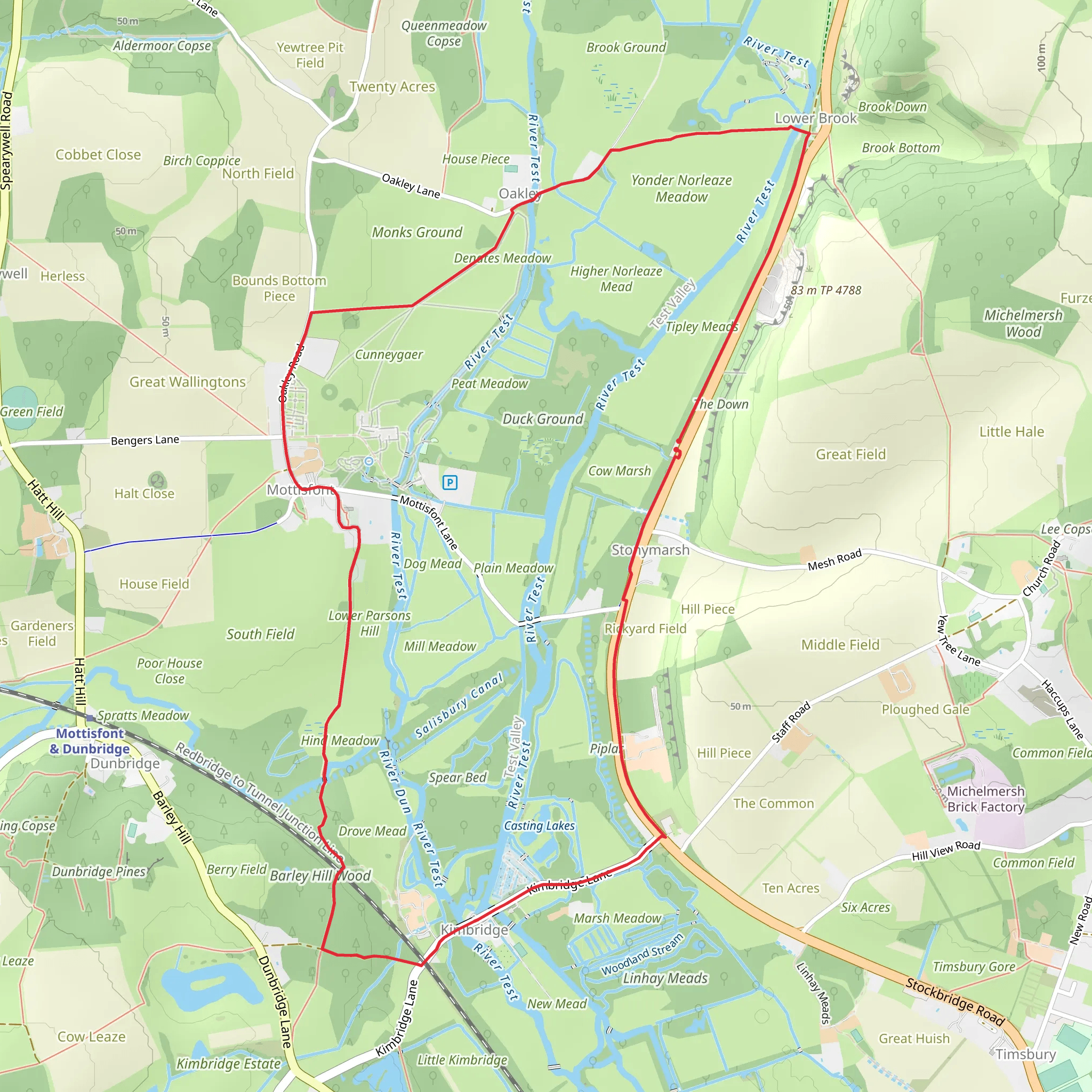 Mottisfont - Monarch's Way mobile static map