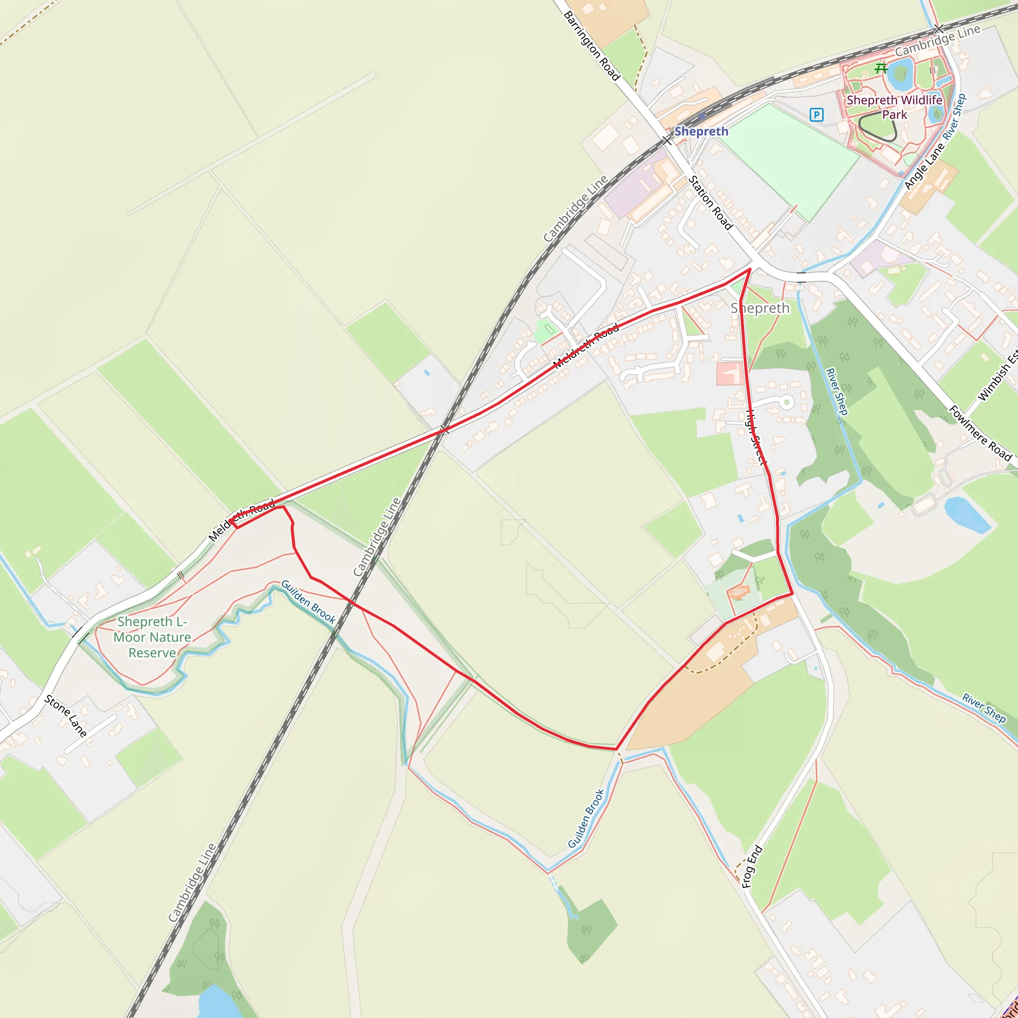 Shepreth Loop mobile static map