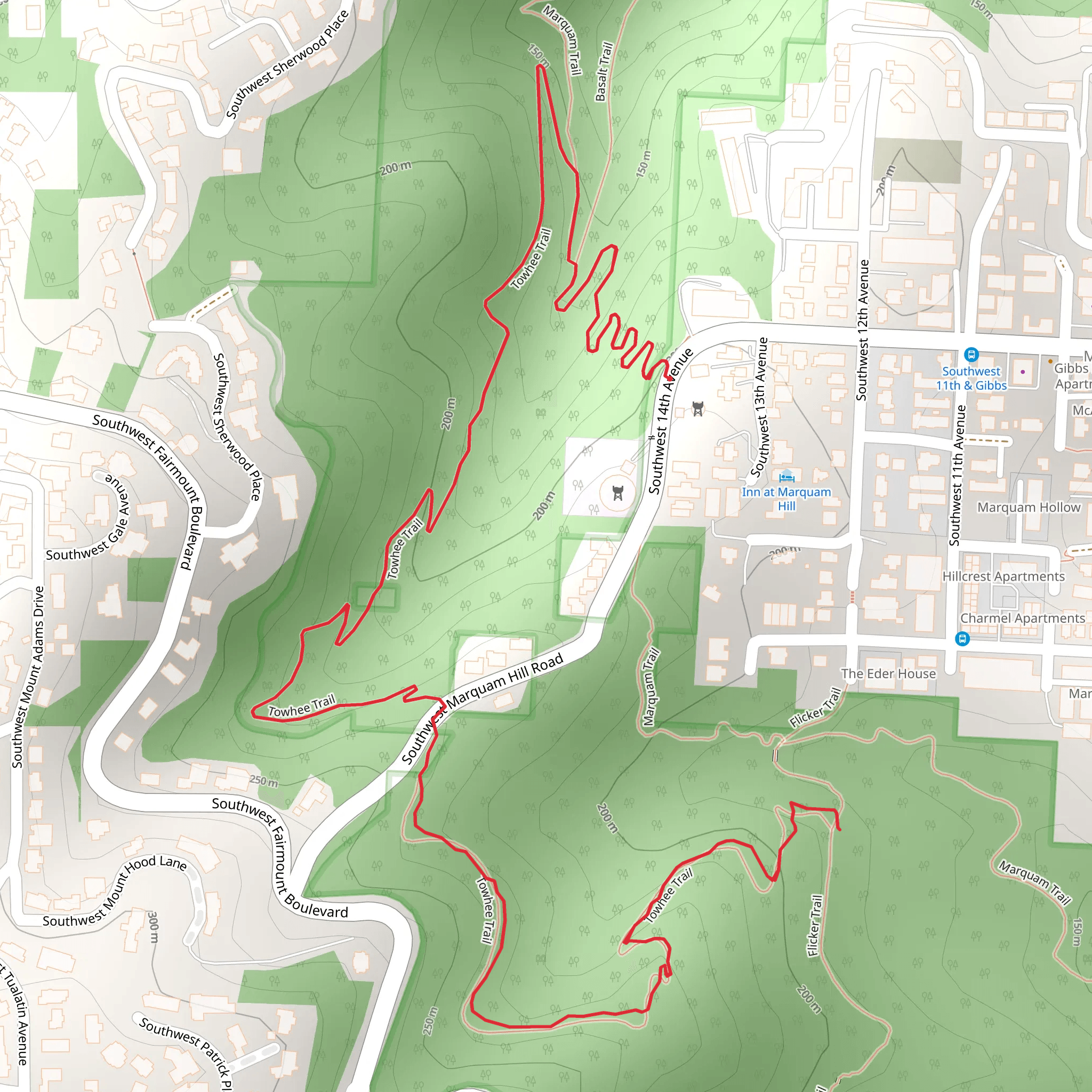 Towhee Trail mobile static map
