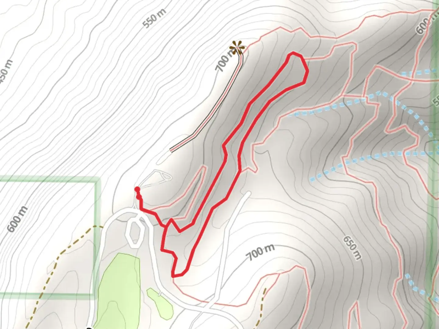 An image depicting the trail Cheaha Express and Upper Spring Loop Trail and its surrounding area.