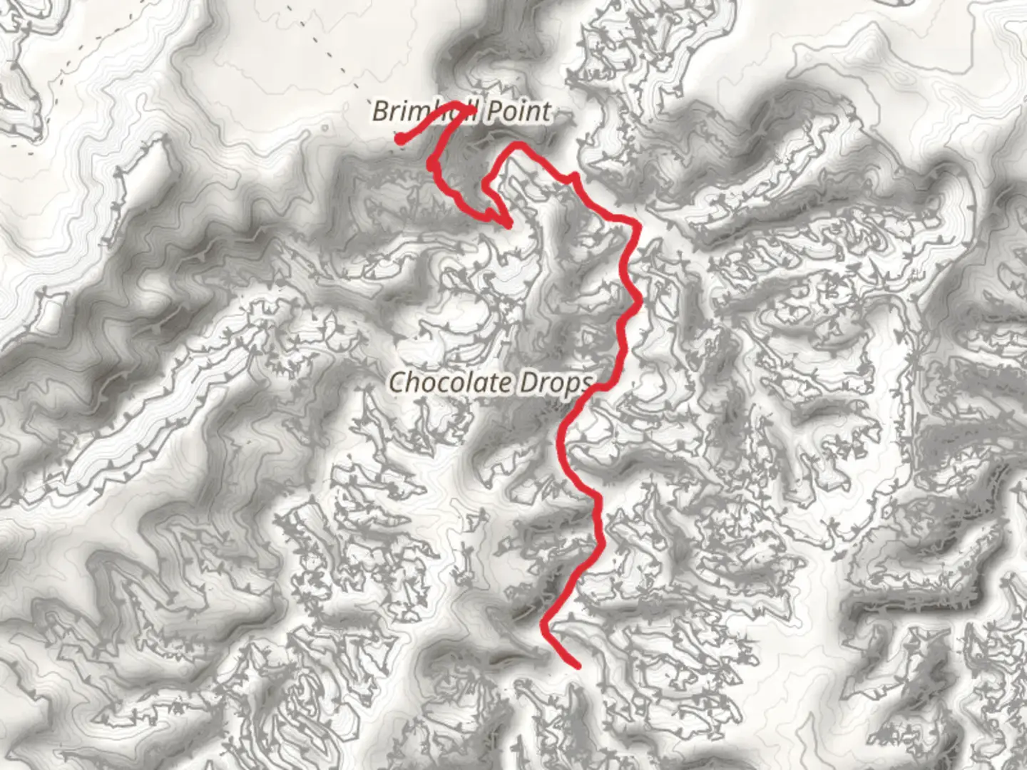 An image depicting the trail Brimhall Point via Maze Overlook Trail and its surrounding area.