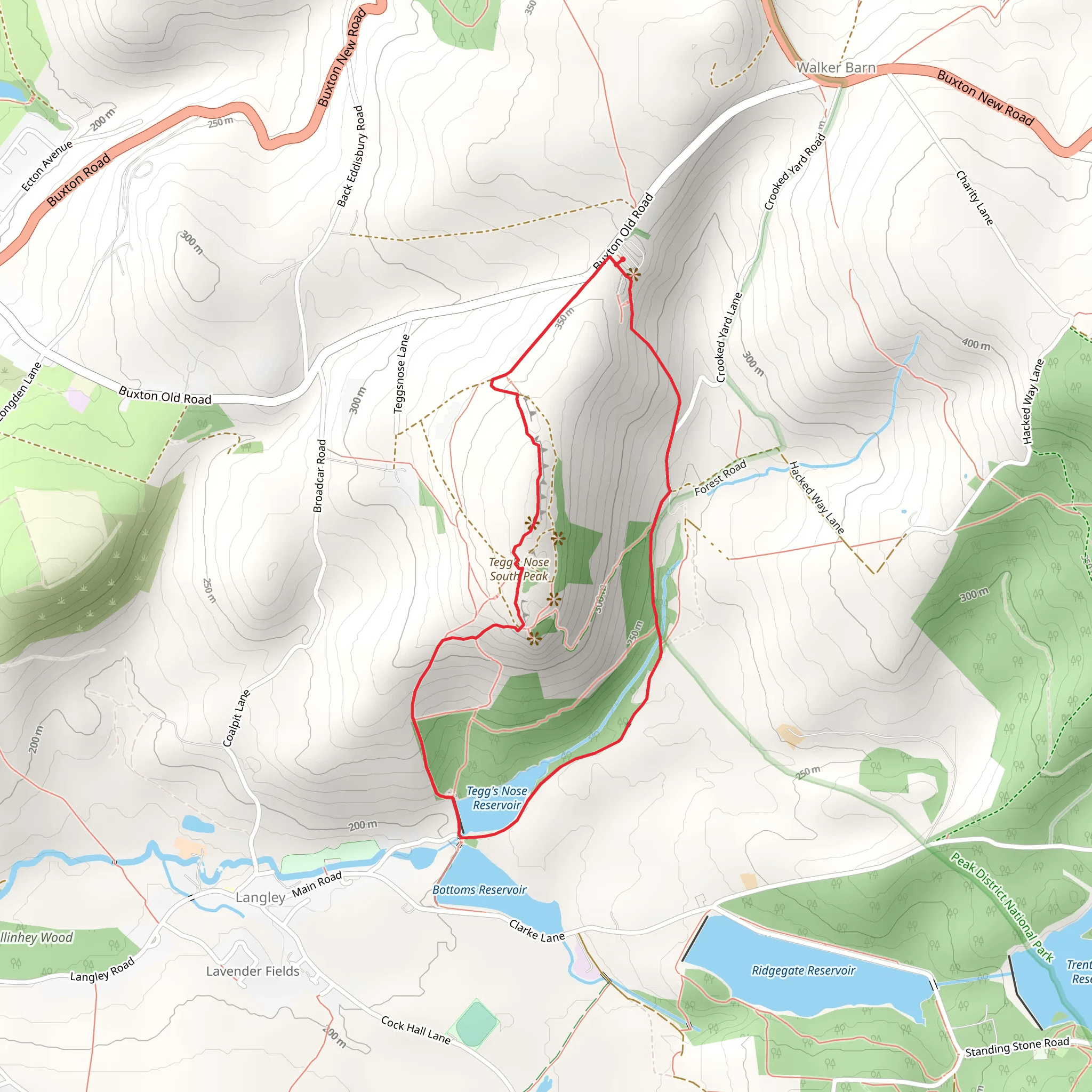 Tegg's Nose Country Park Loop mobile static map