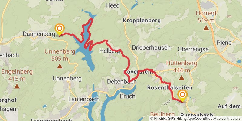 Bergischer Panoramasteig stage 8 Map