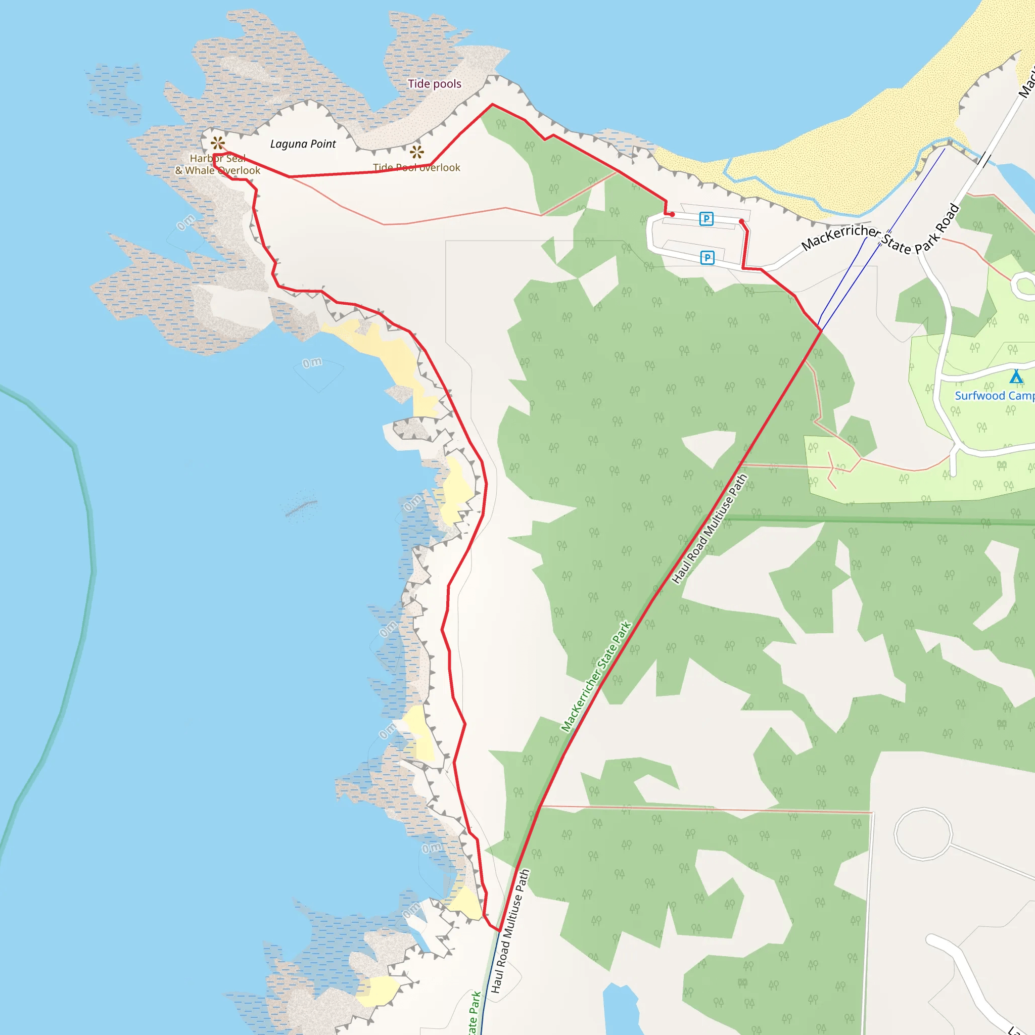 Laguna Point Trail and Haul road Multiuse Path Loop mobile static map