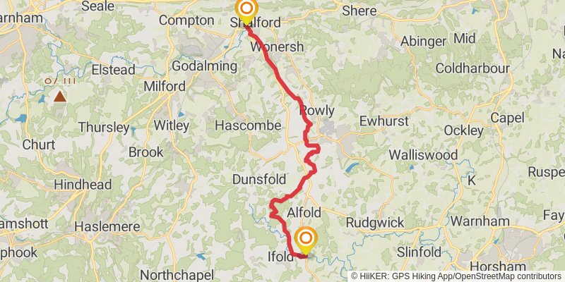Walk from London to Portsmouth stage 5 Map