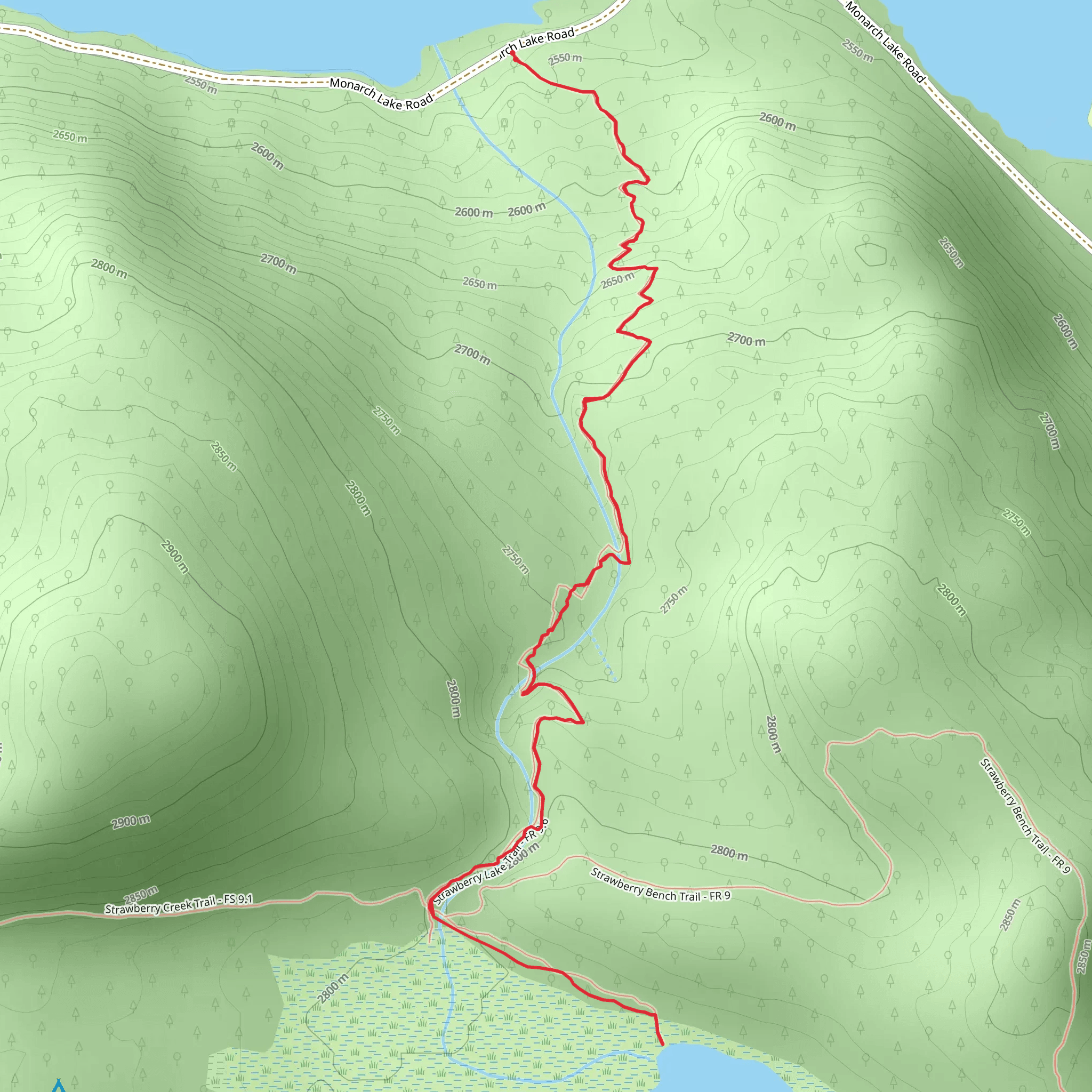 Strawberry Lake Trail mobile static map