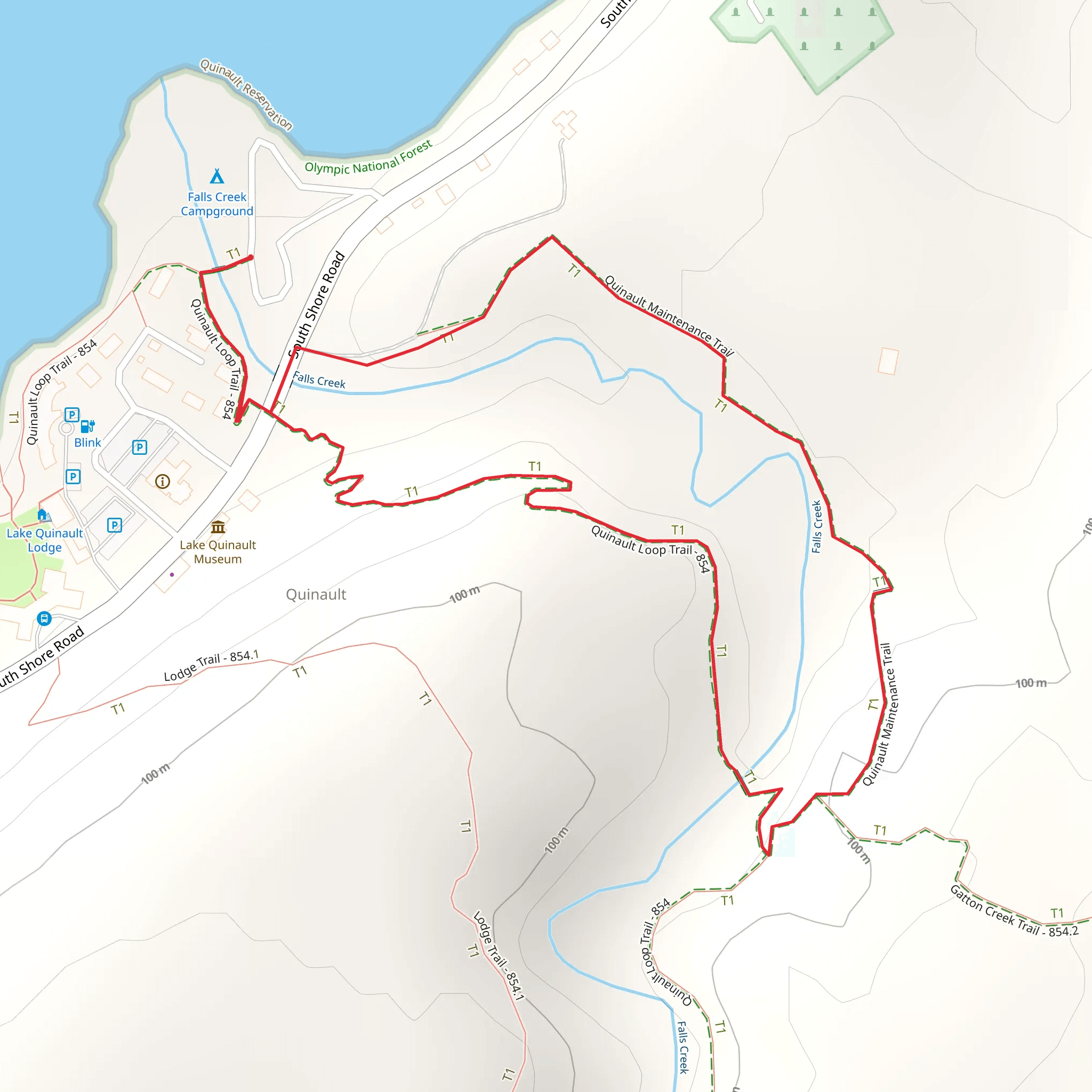 Quinault Loop and Quinault Maintenance Trail mobile static map