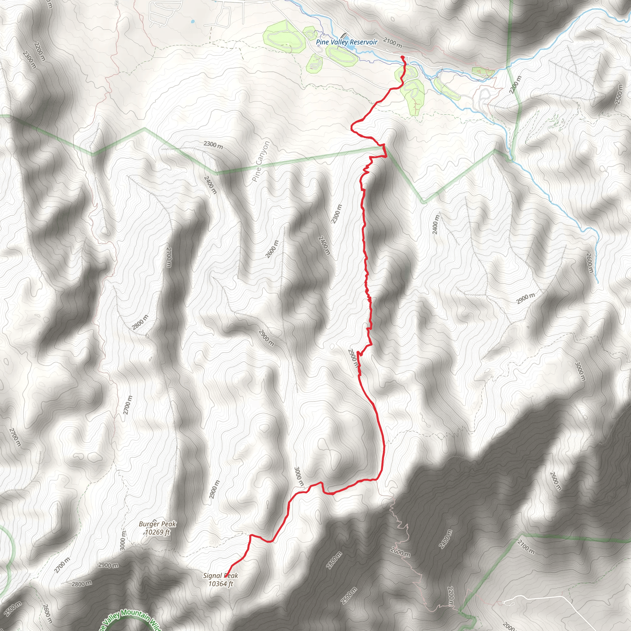 Signal Peak via Brown's Point Trail mobile static map