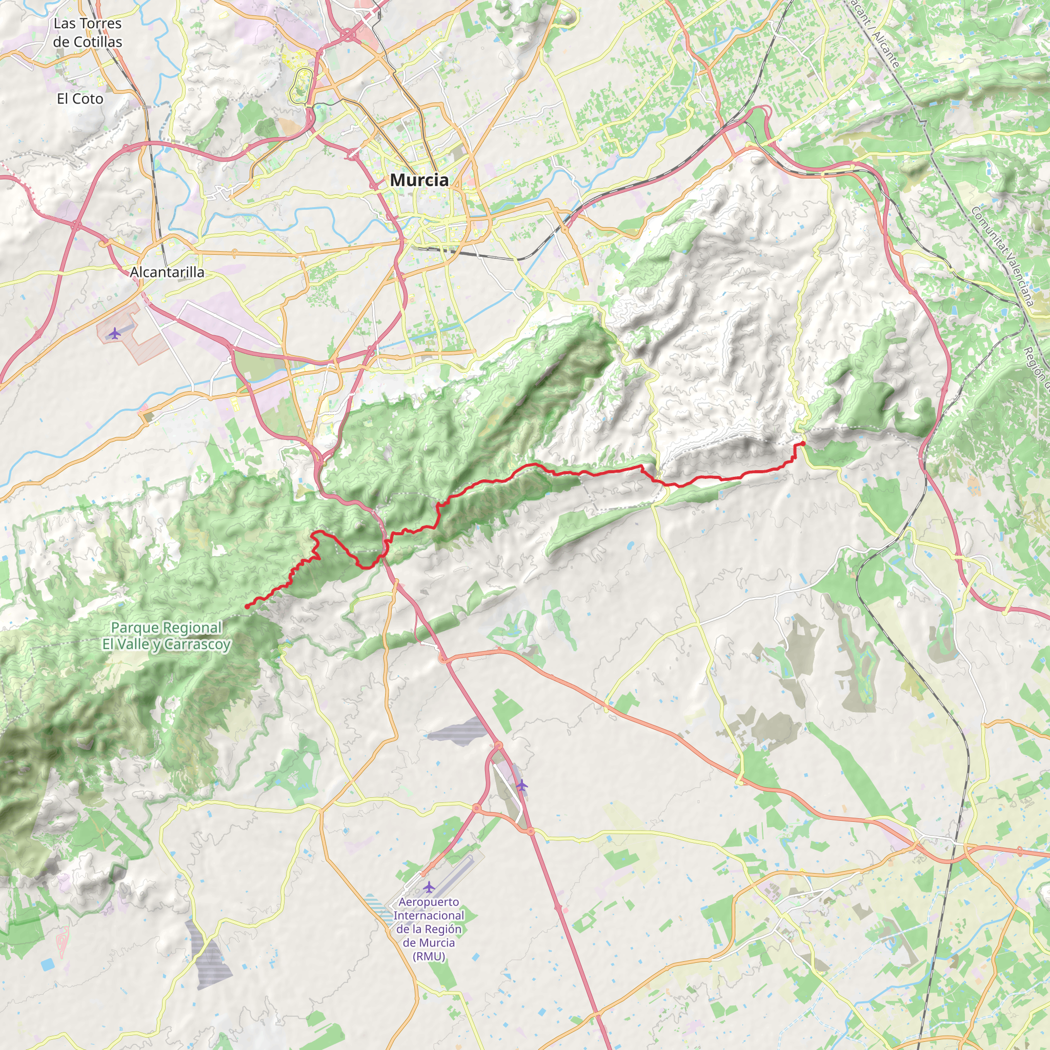 Antonio Pérez Nortes Trail (El Valle) PR MU 23 mobile static map