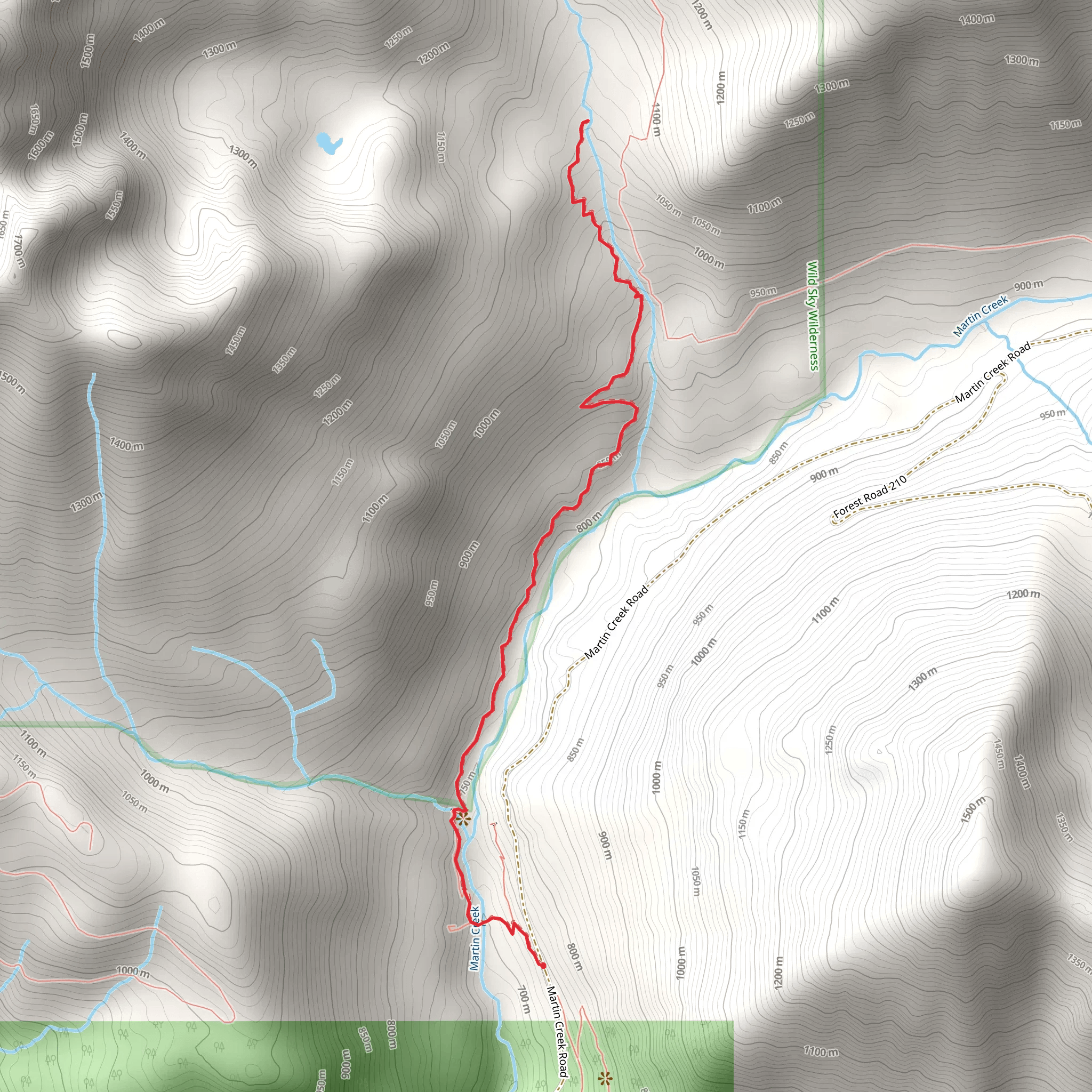 Kelly Creek Trail mobile static map