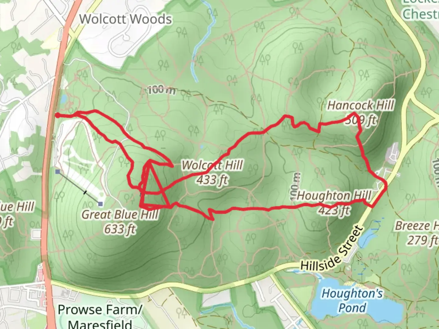 An image depicting the trail Wolcott - Hemenway - Hancock Hill Loop Trail and its surrounding area.