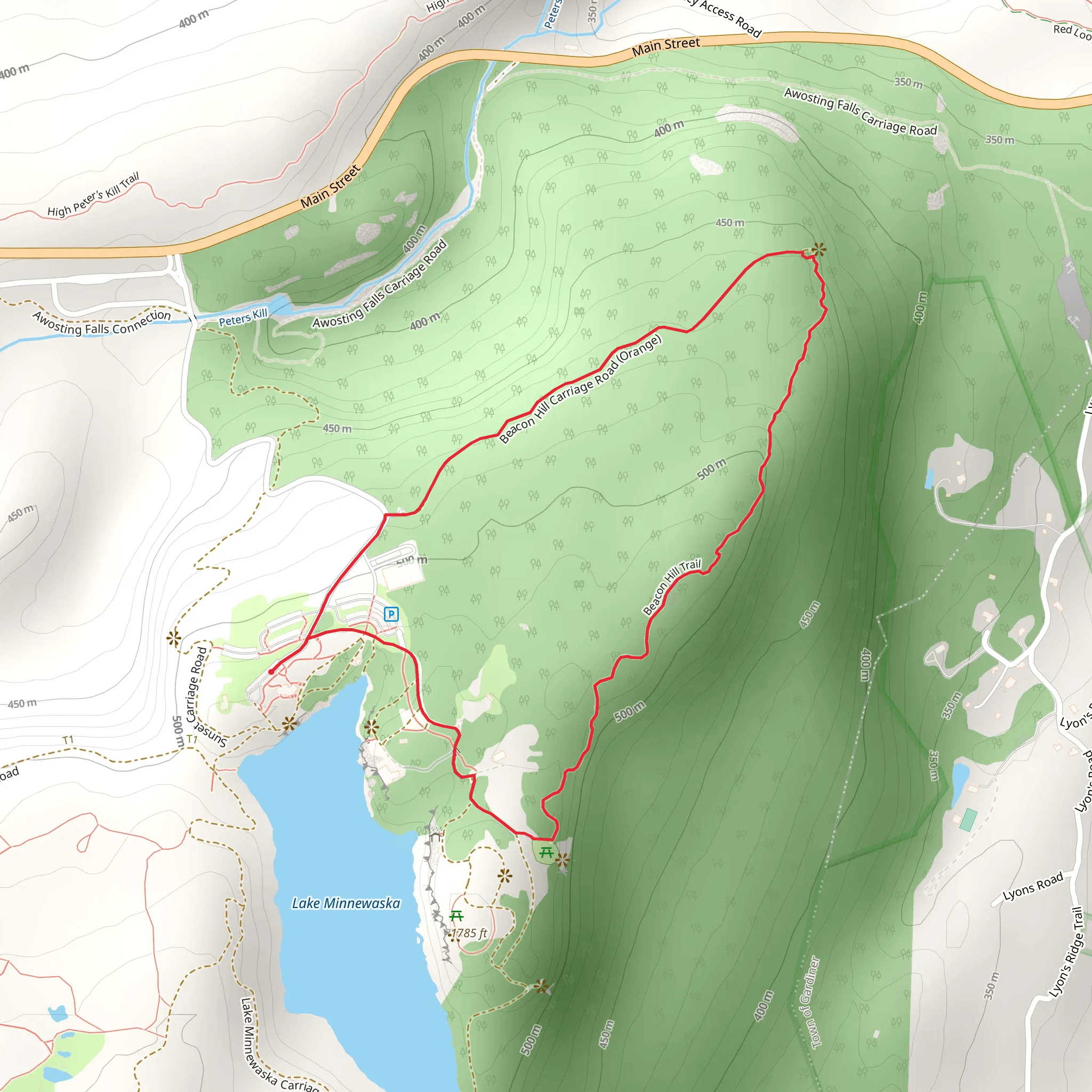 Beacon Hill Carriage Road - Orange Trail Loop mobile static map