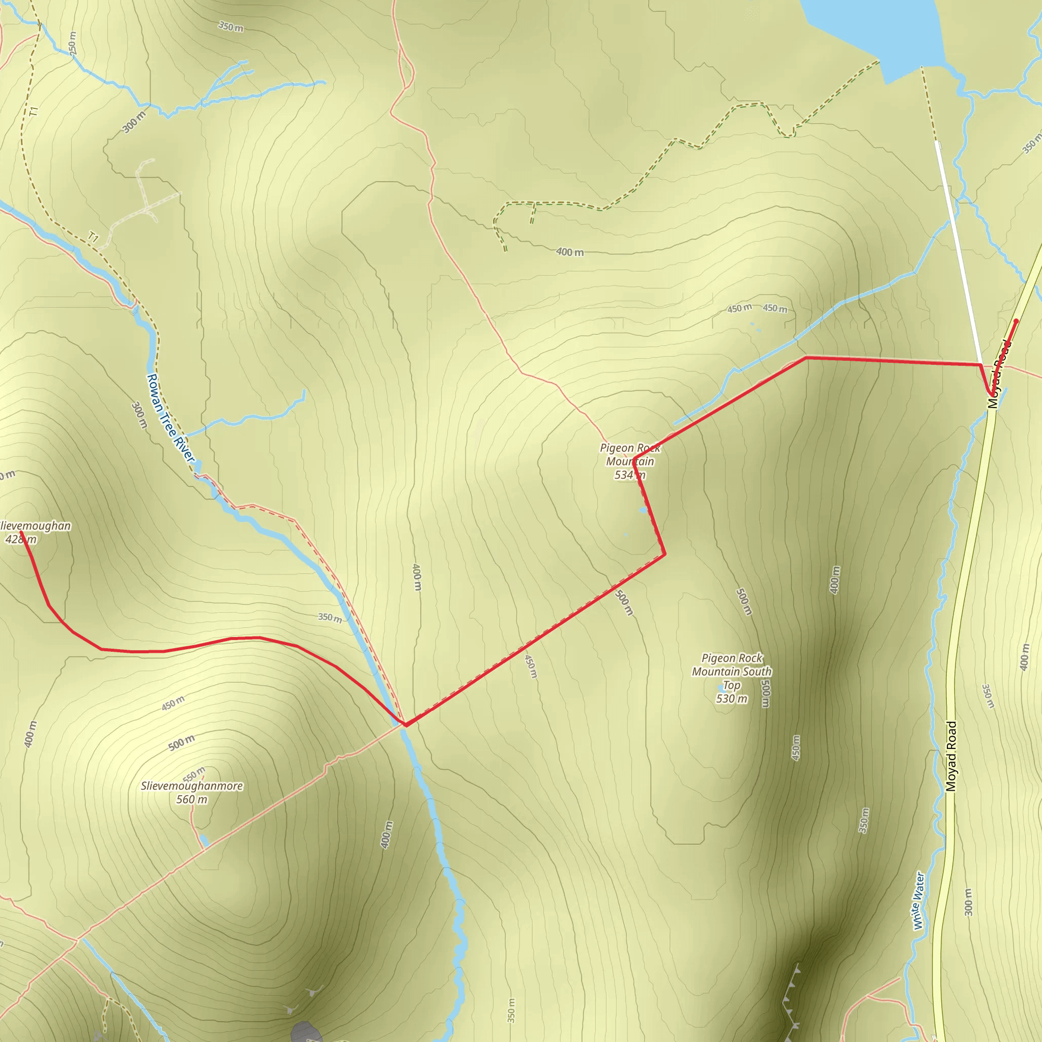 Wee Slievemoughan Mountain Walk mobile static map