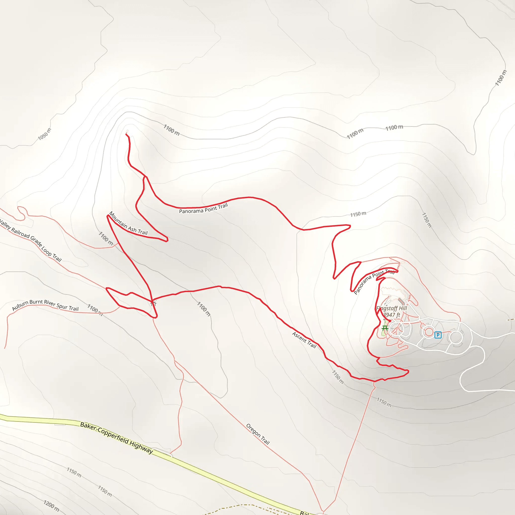 Ascent, Mountain Ash and Panorama Point Loop Trail mobile static map
