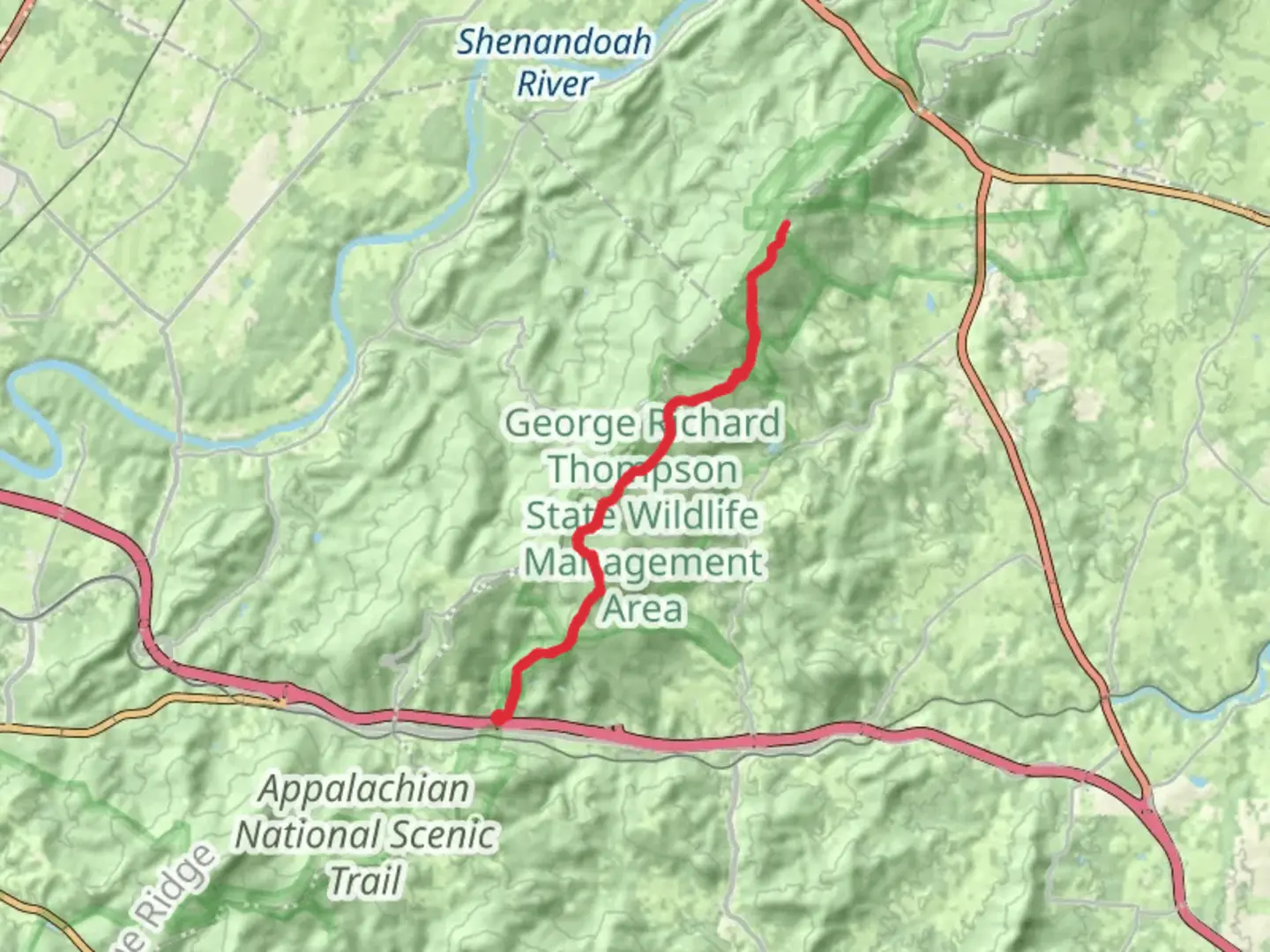 An image depicting the trail Appalachian Trail from Tuckers Lane and its surrounding area.