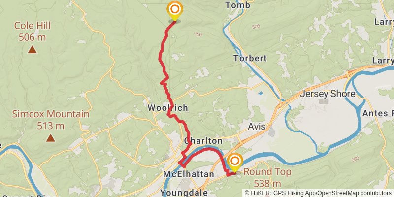 Mid State Trail - Pennsylvania stage 17 Map