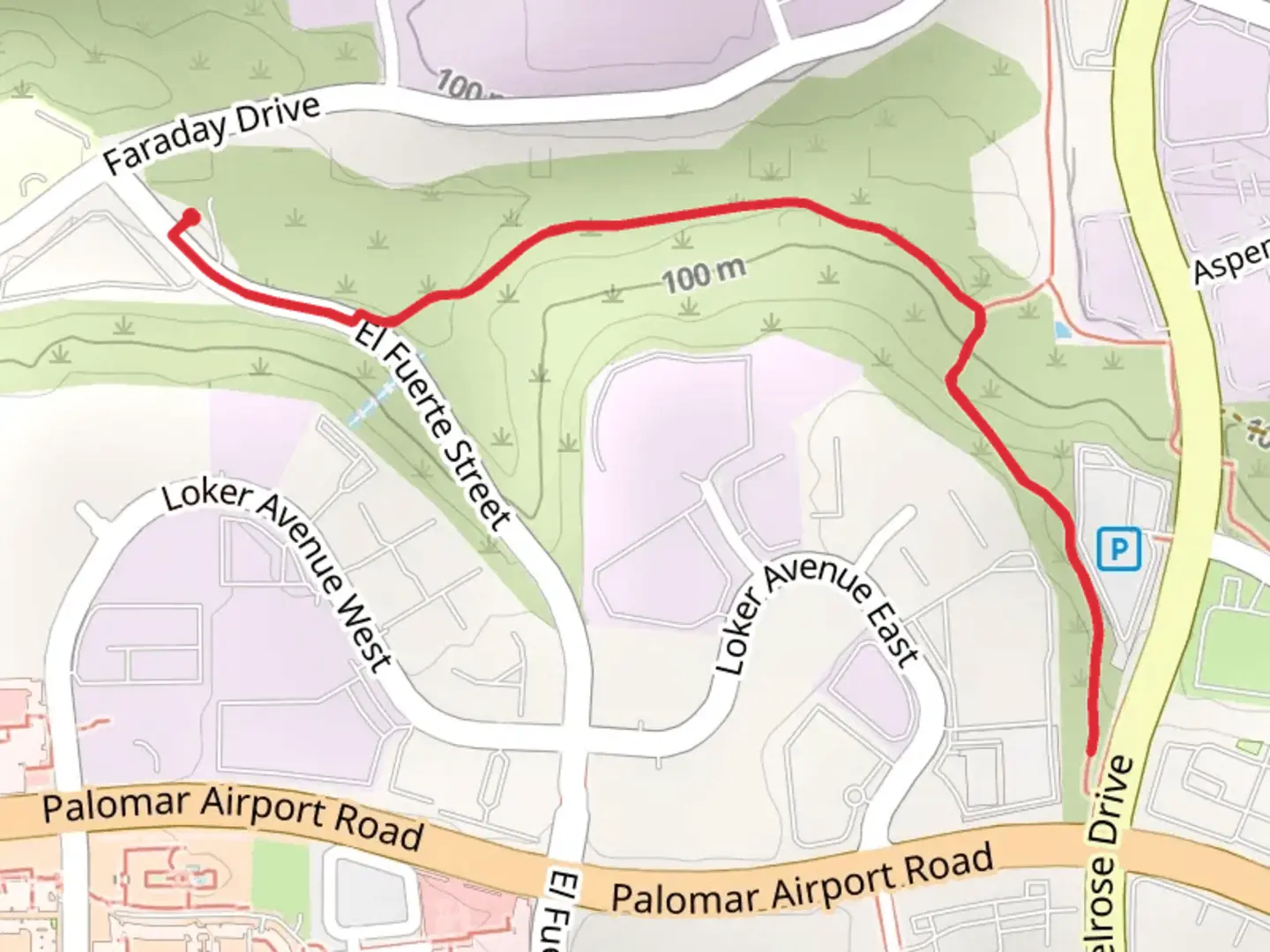 An image depicting the trail El Fuerte Street Walk and its surrounding area.