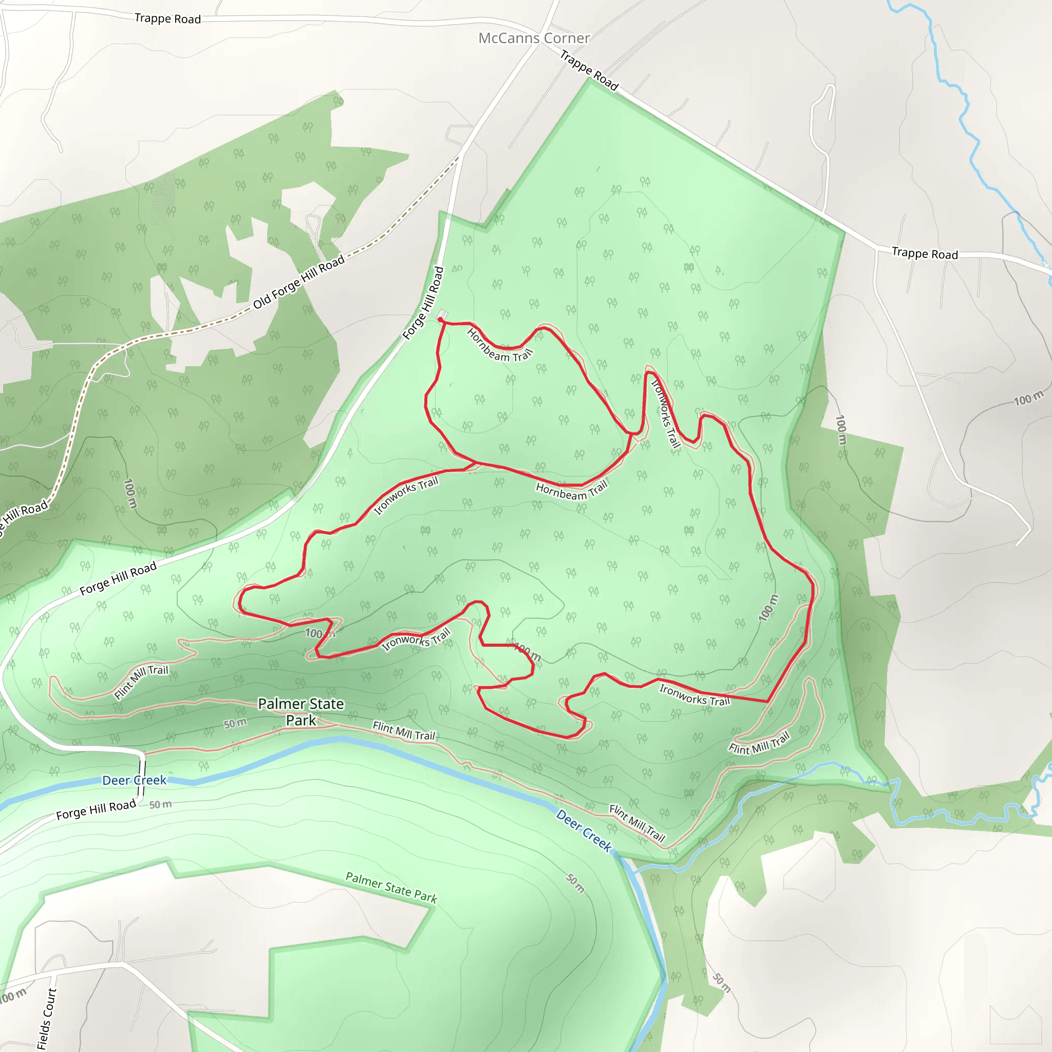 Palmer State Park Loop mobile static map