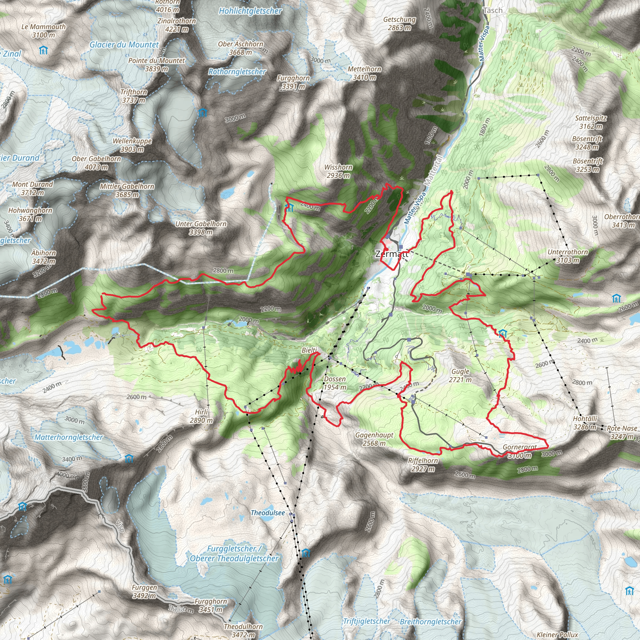 Matterhorn Ultraks Trail - Sky mobile static map