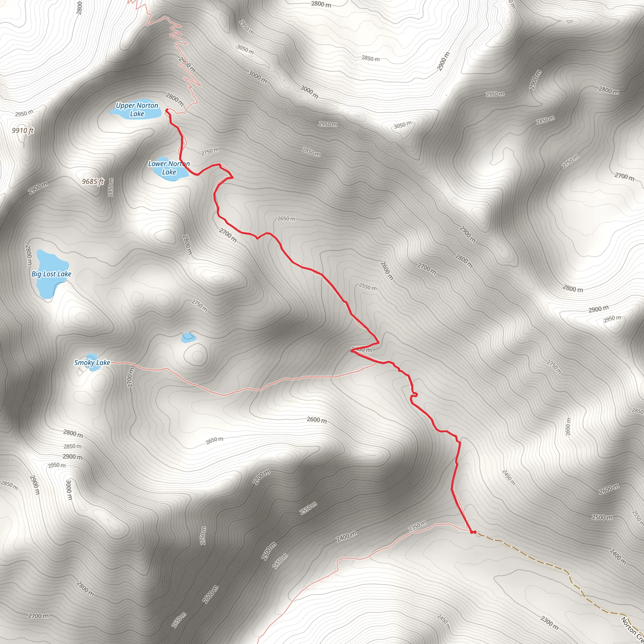 Lower and Upper Norton Lakes mobile static map