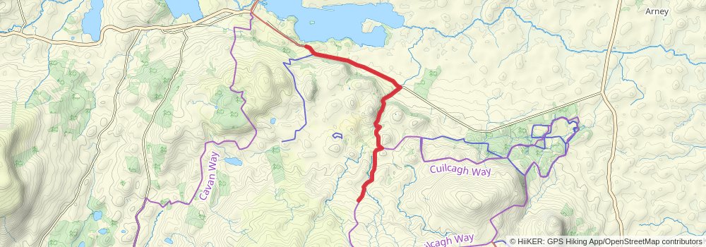 Florencecourt to Belecoo - The Cuilcagh Way stage 2 Map