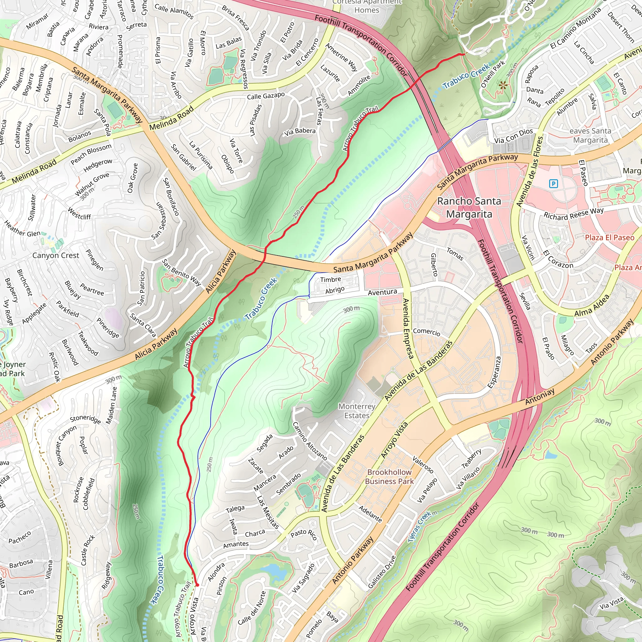 Trabuco Creek and Arroyo Trabuco Trail mobile static map