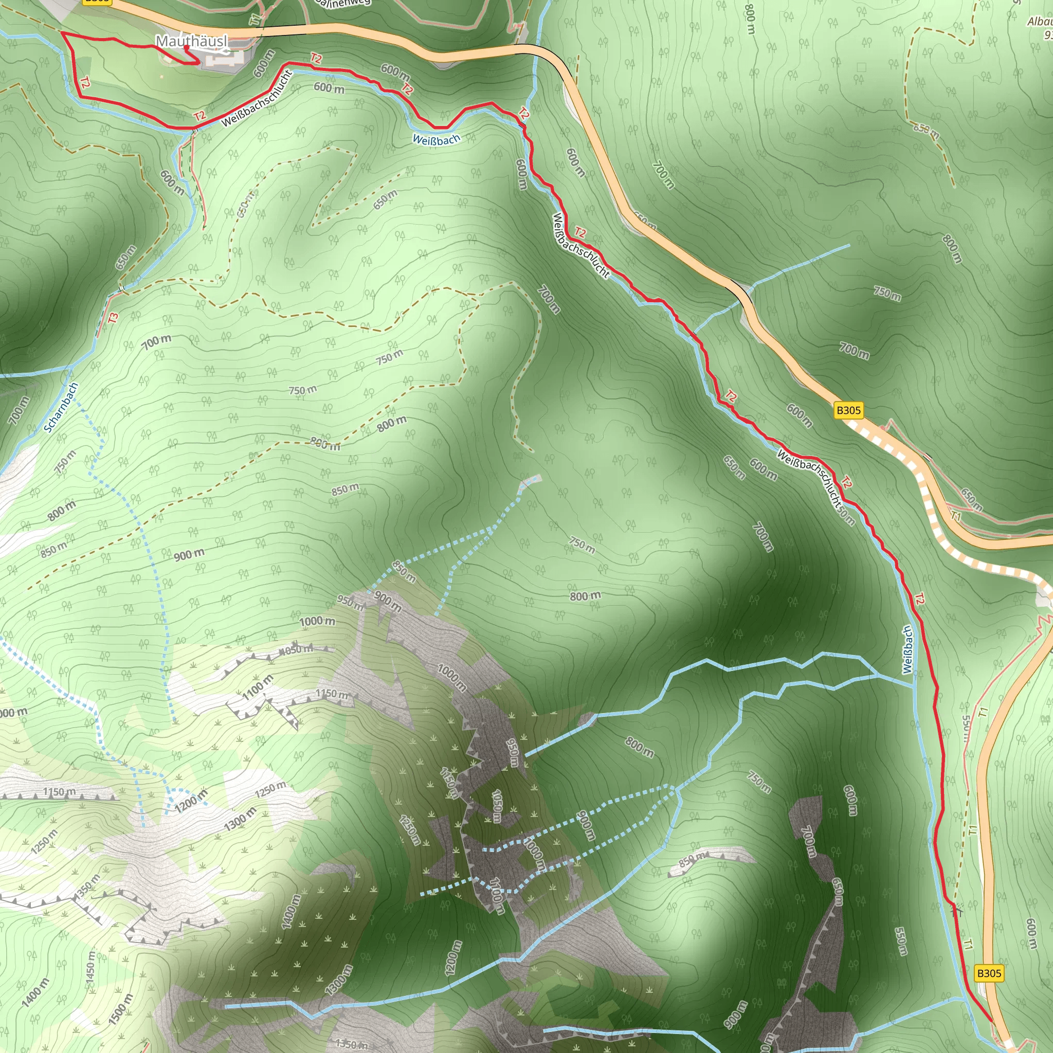 Weißbachschlucht Walk mobile static map