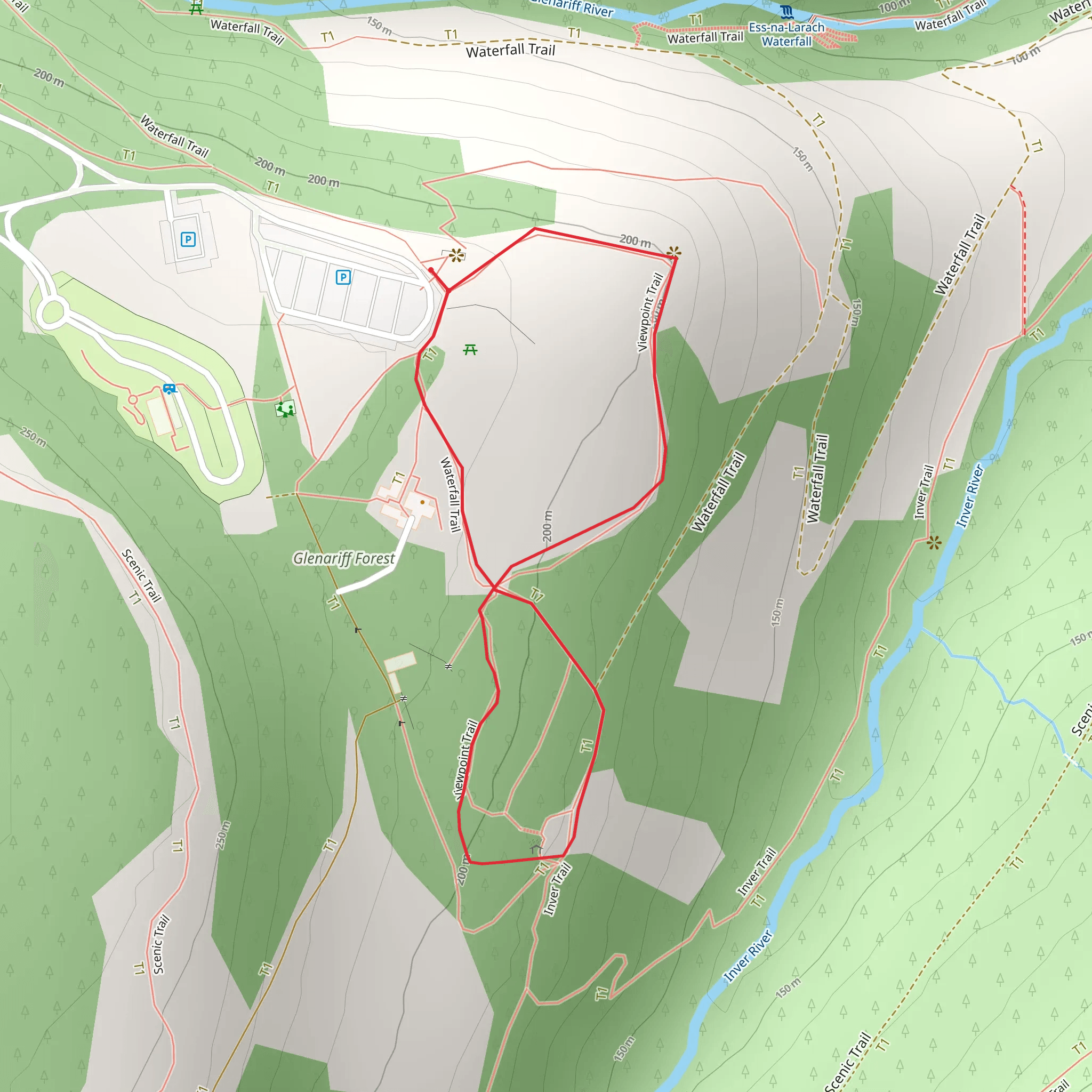 Glenariff Forest Park - Viewpoint Trail mobile static map