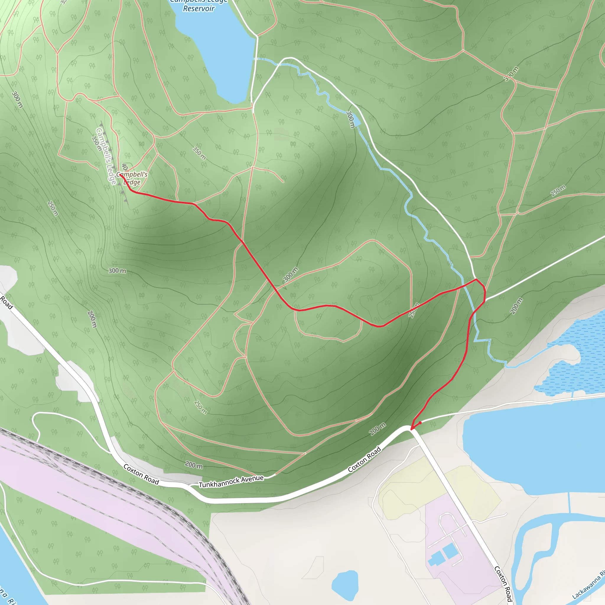 Campbell's Ledge Loop Trail mobile static map