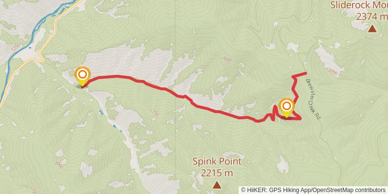 Grizzly Creek Trail stage 2 Map