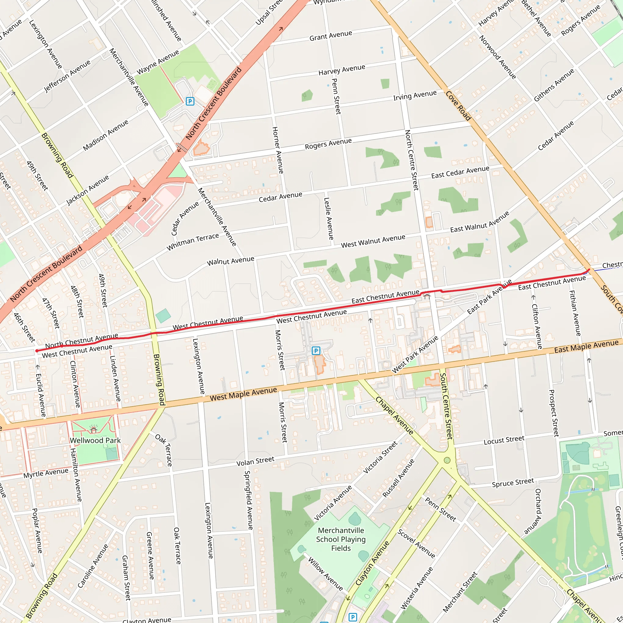 Merchantville Path mobile static map