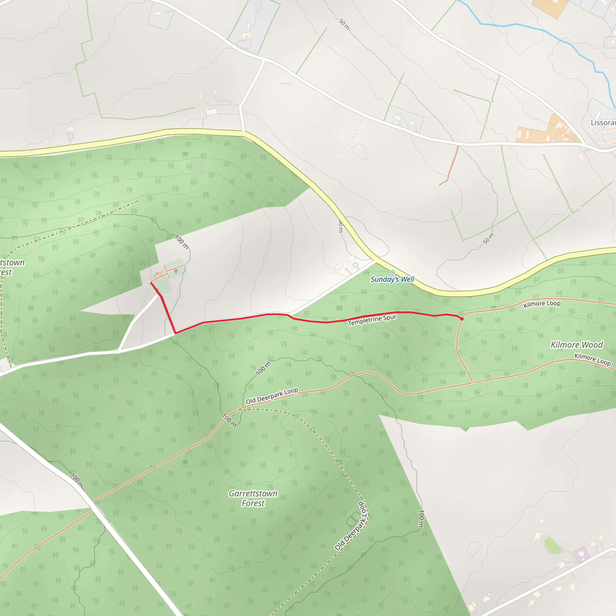 Garrettstown - Templetrine Spur mobile static map