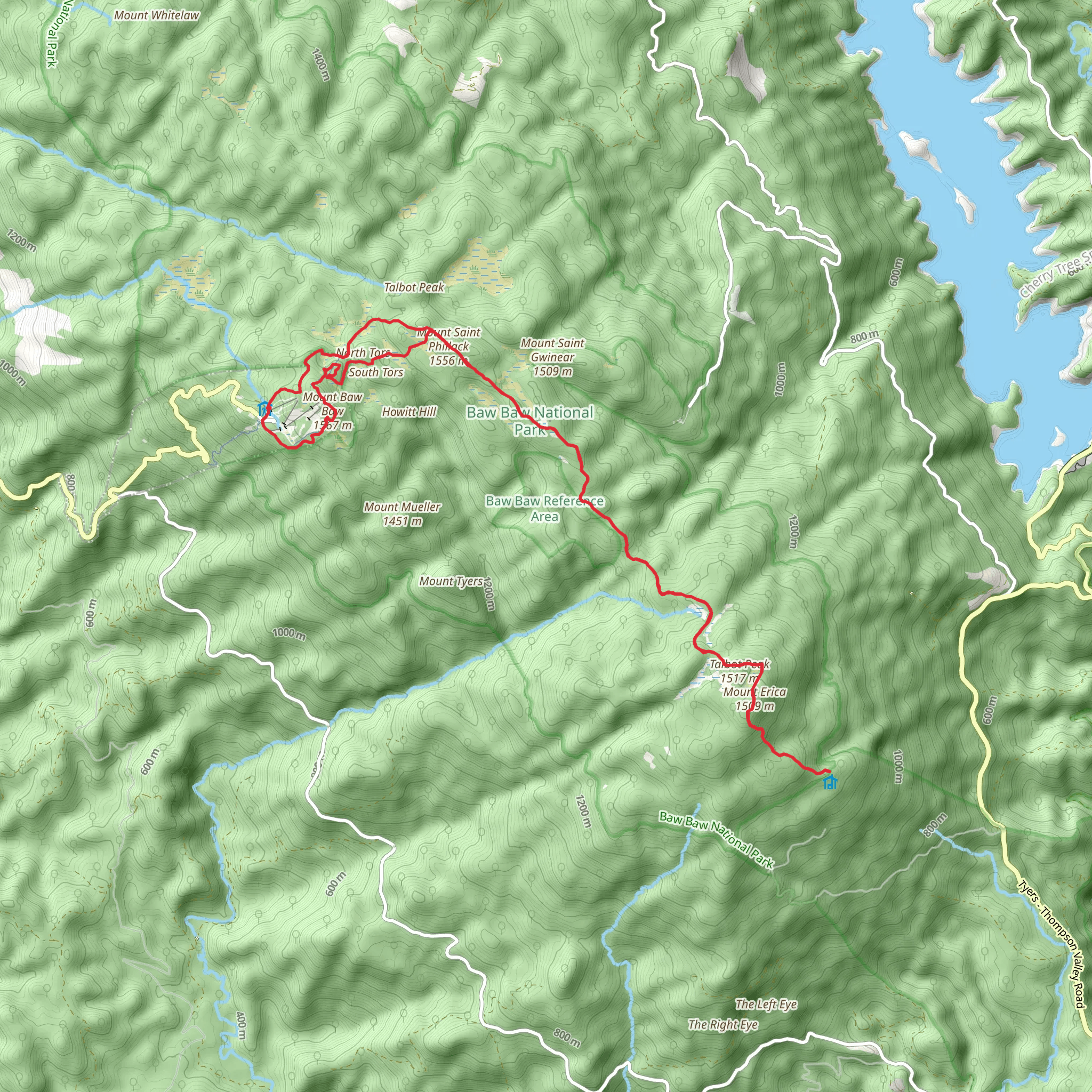 Mt Baw Baw to Mushroom Rocks Trail mobile static map