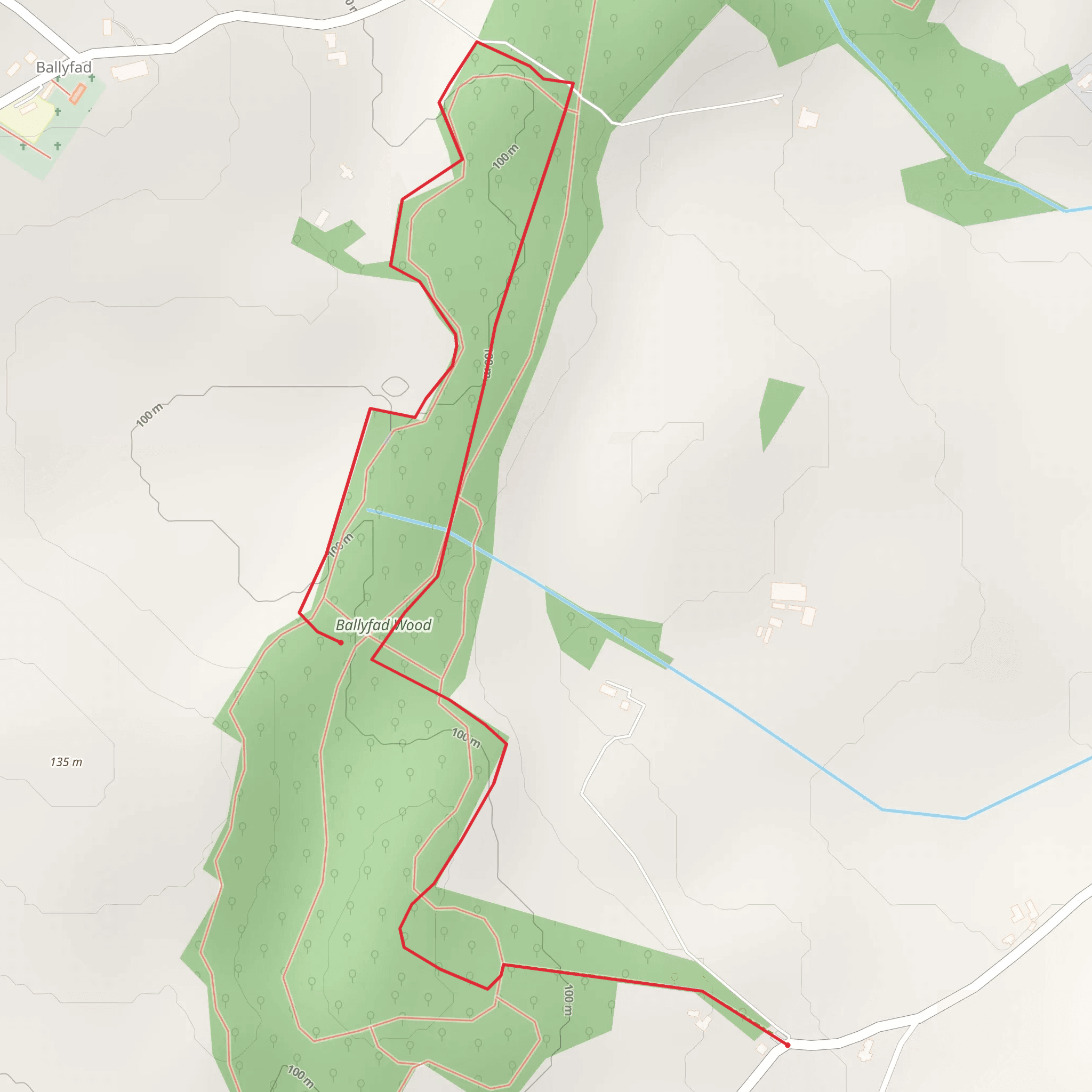 Coolgreany Ballyfad Wood Old Mass Path Trail mobile static map