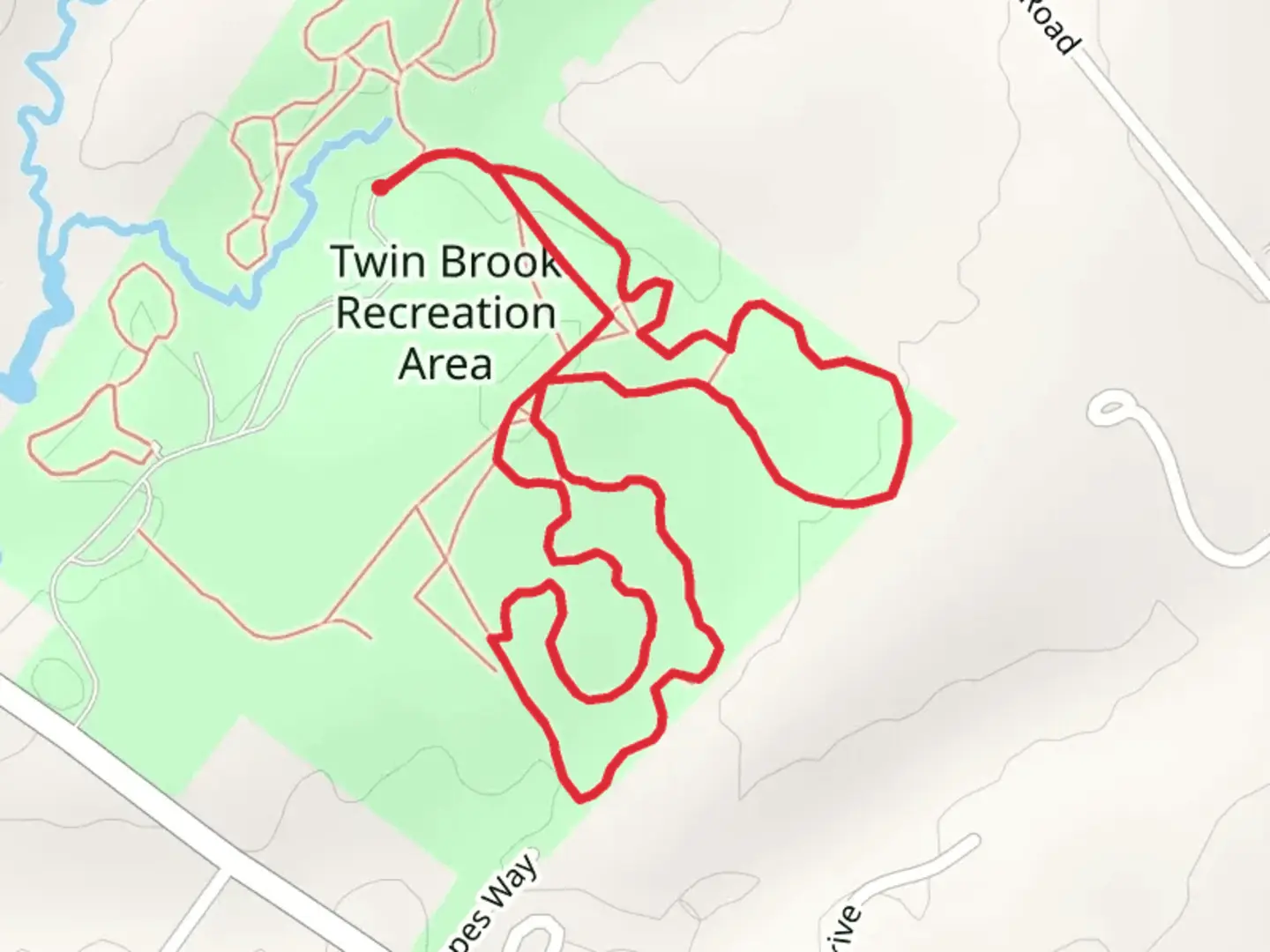 An image depicting the trail Hill Trail and Inner Loop Trail and its surrounding area.