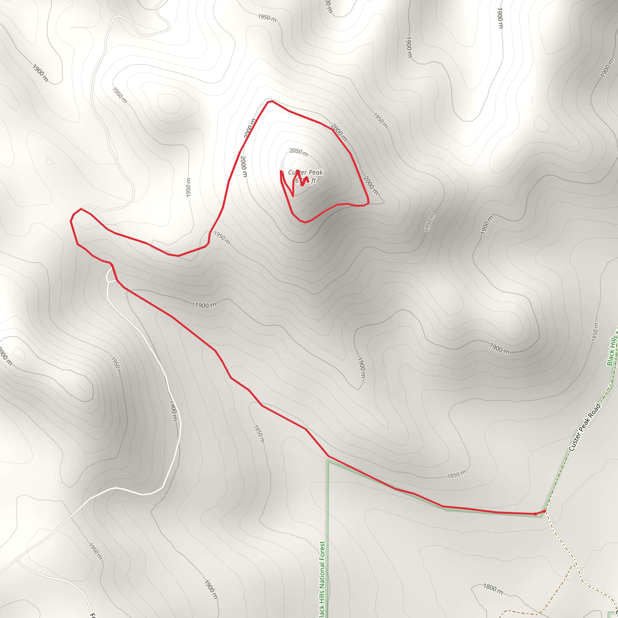 Custer Peak mobile static map