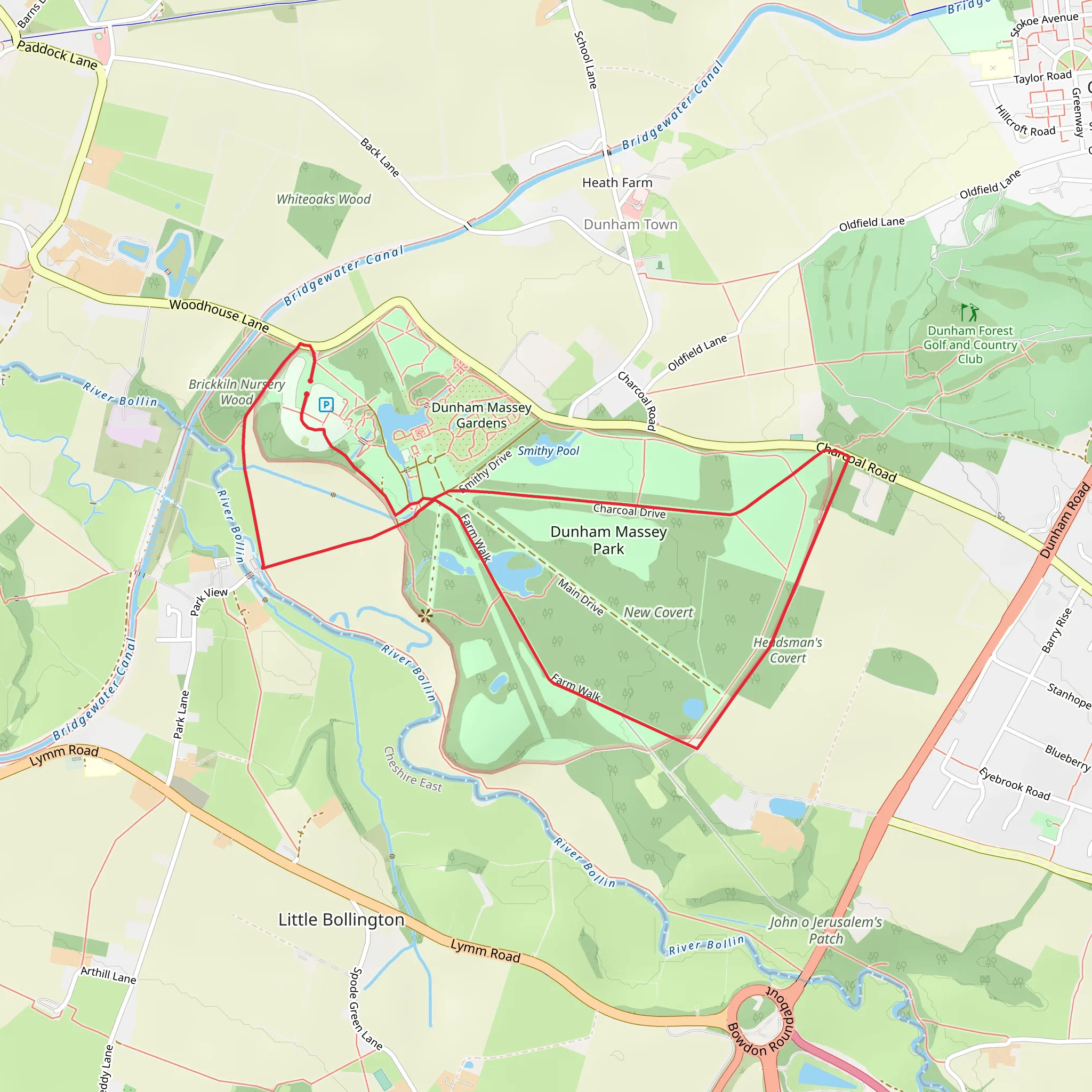 Dunham Massey Loop mobile static map