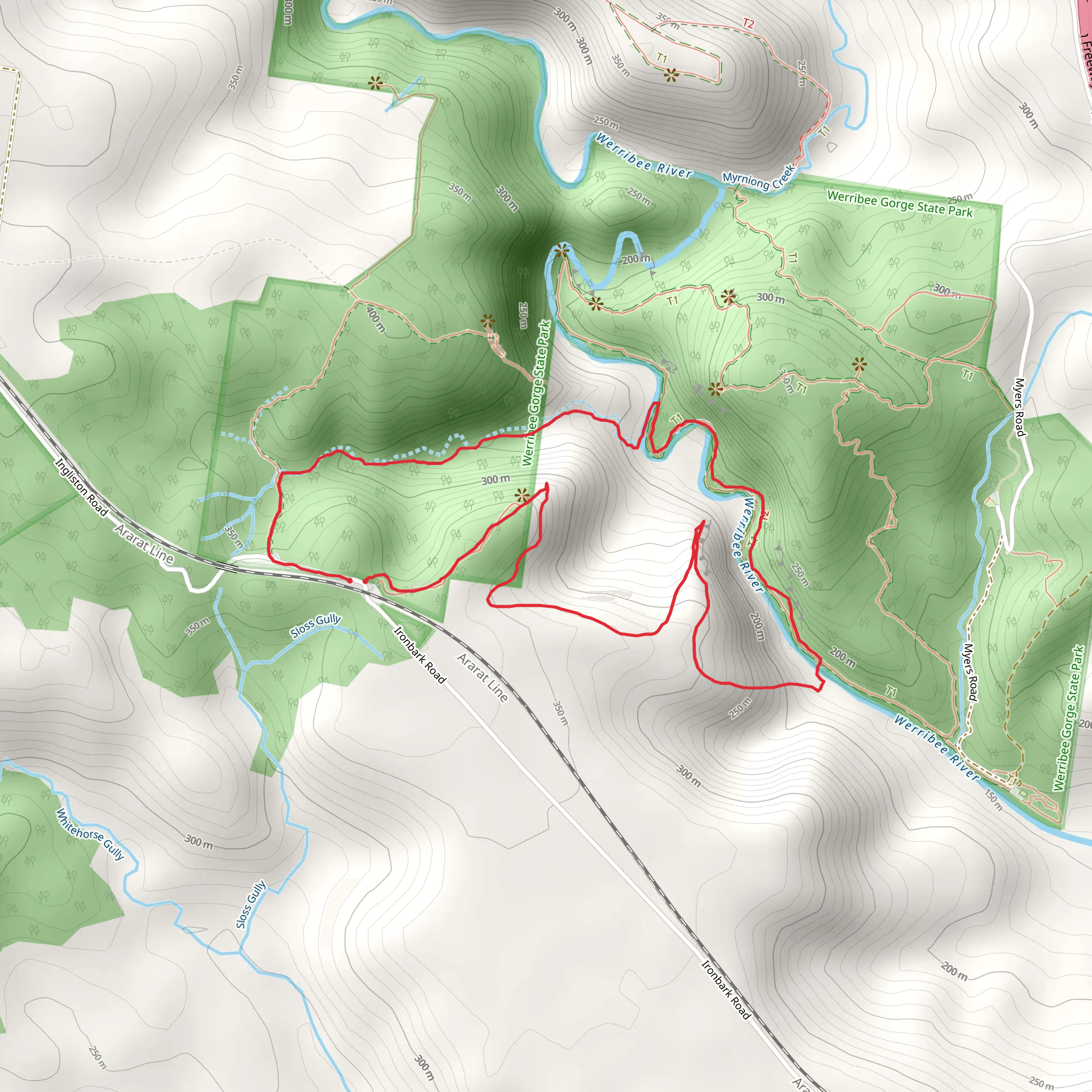 Pyramid Rock Trail - Ironbark Gorge mobile static map