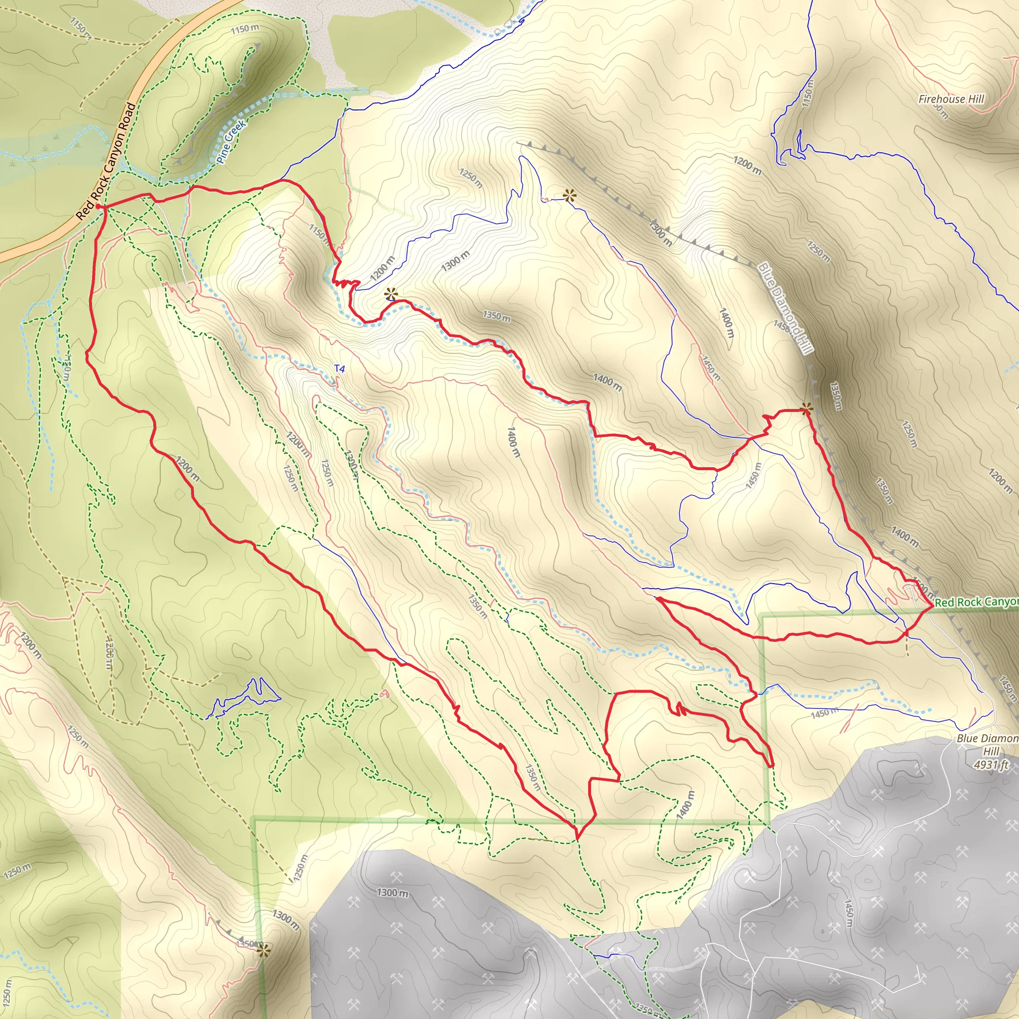 Cowboy Cave and Canyon Loop mobile static map