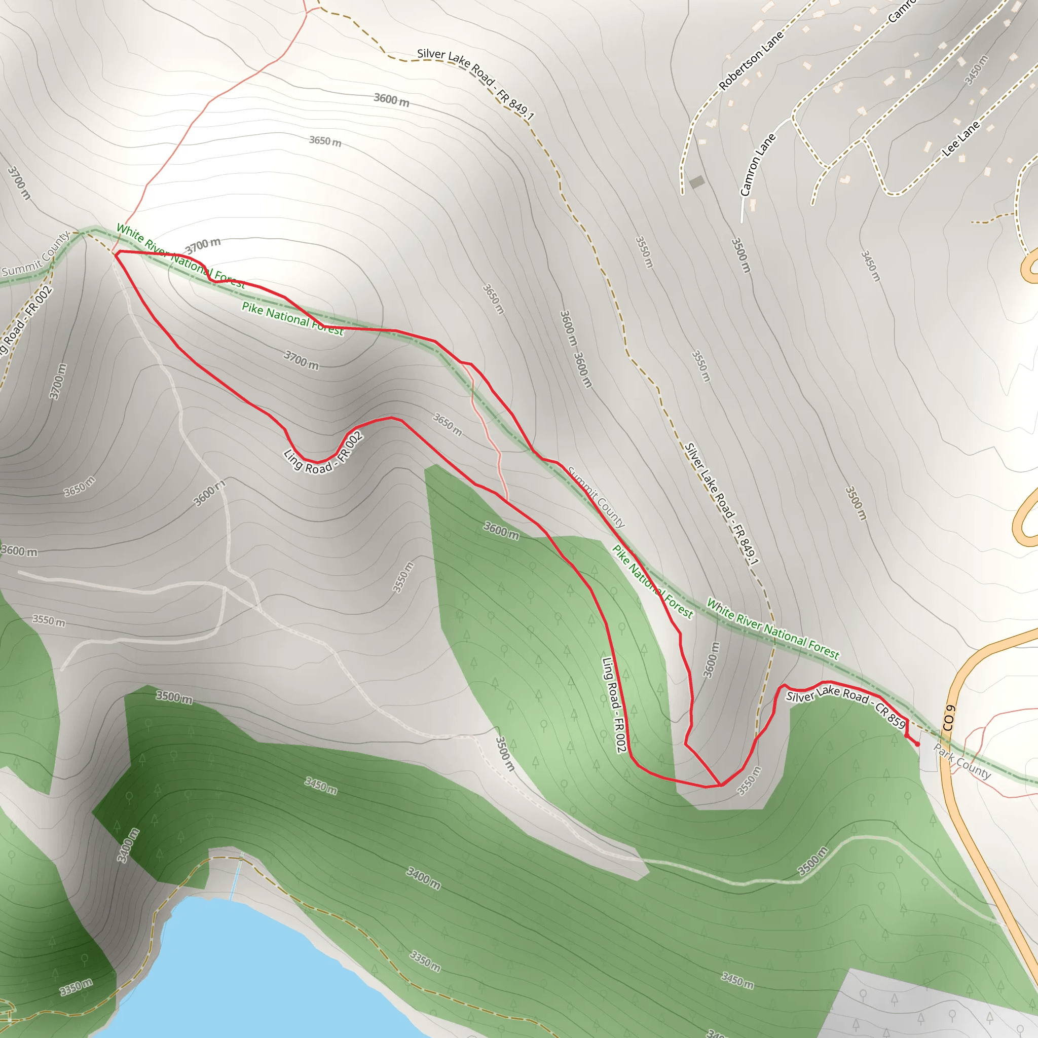 Hoosier Pass West Loop mobile static map