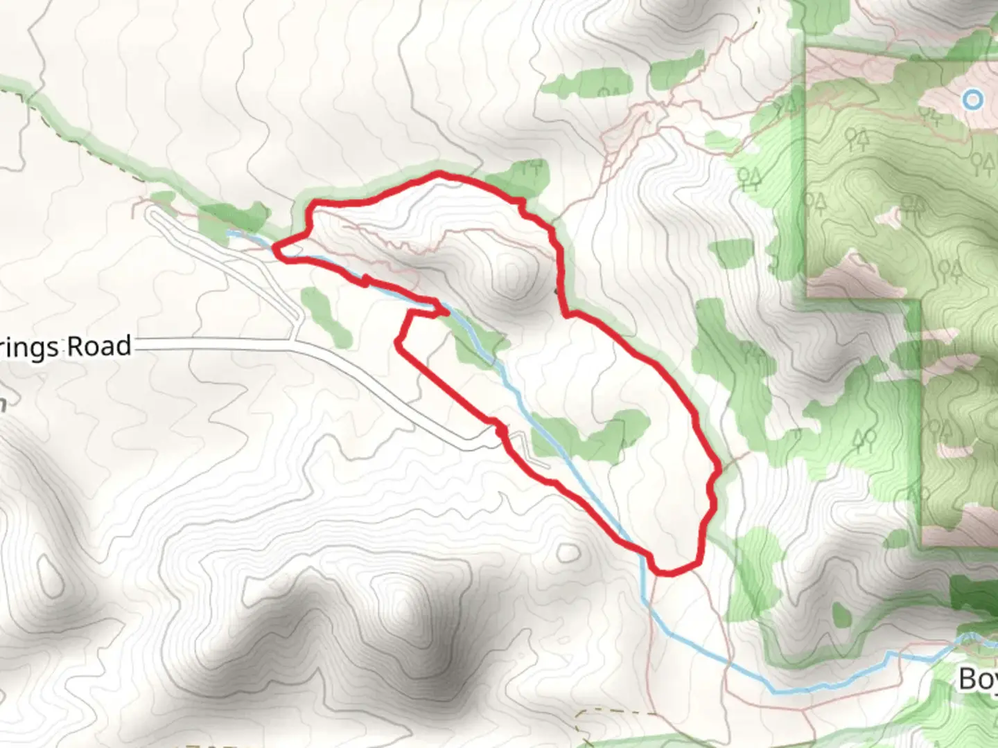 An image depicting the trail Crawford and La Cueva Loop Trail and its surrounding area.
